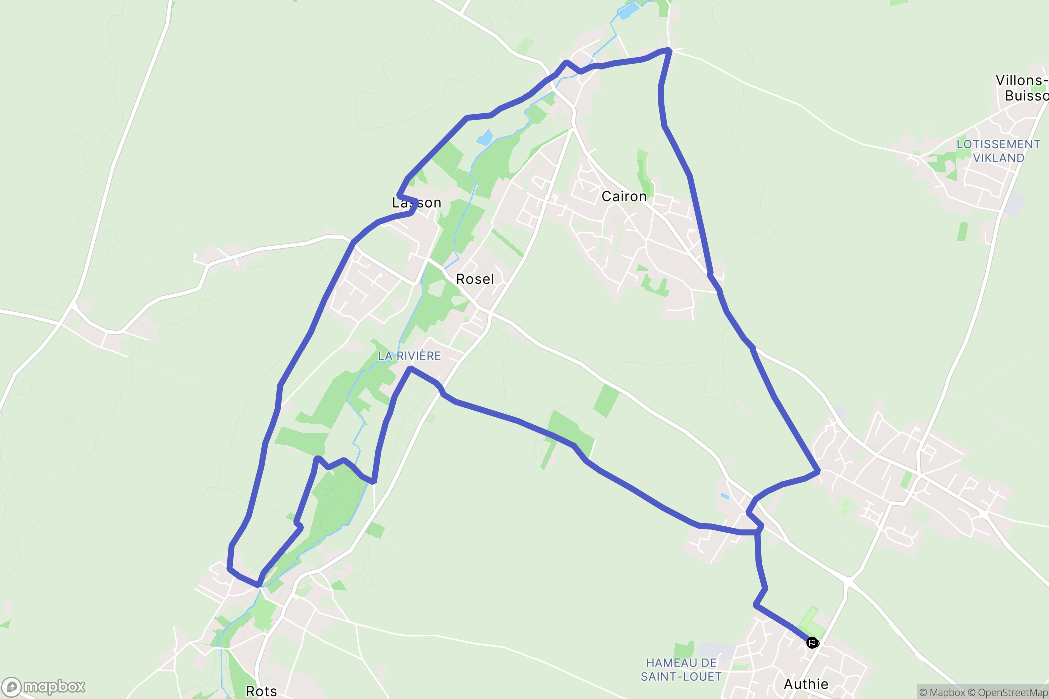 Authie : carte du parcours de randonnée - France