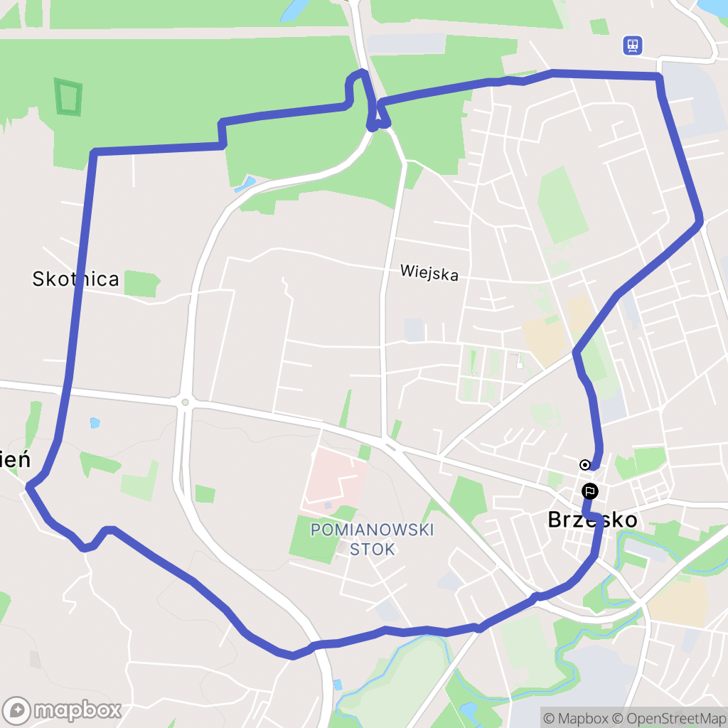 Brzesko: mapa trasy - Poland