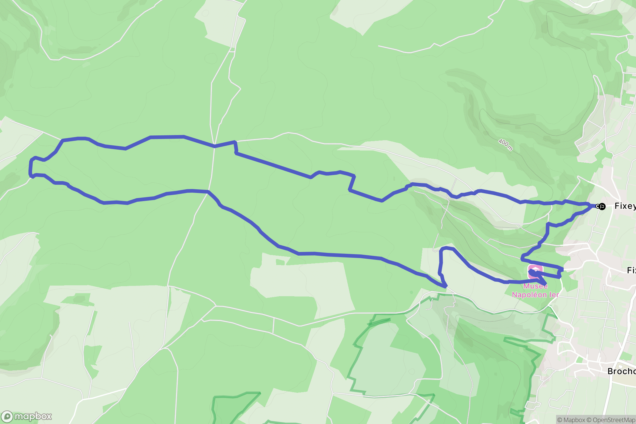 Fixin : carte du parcours de randonnée - France