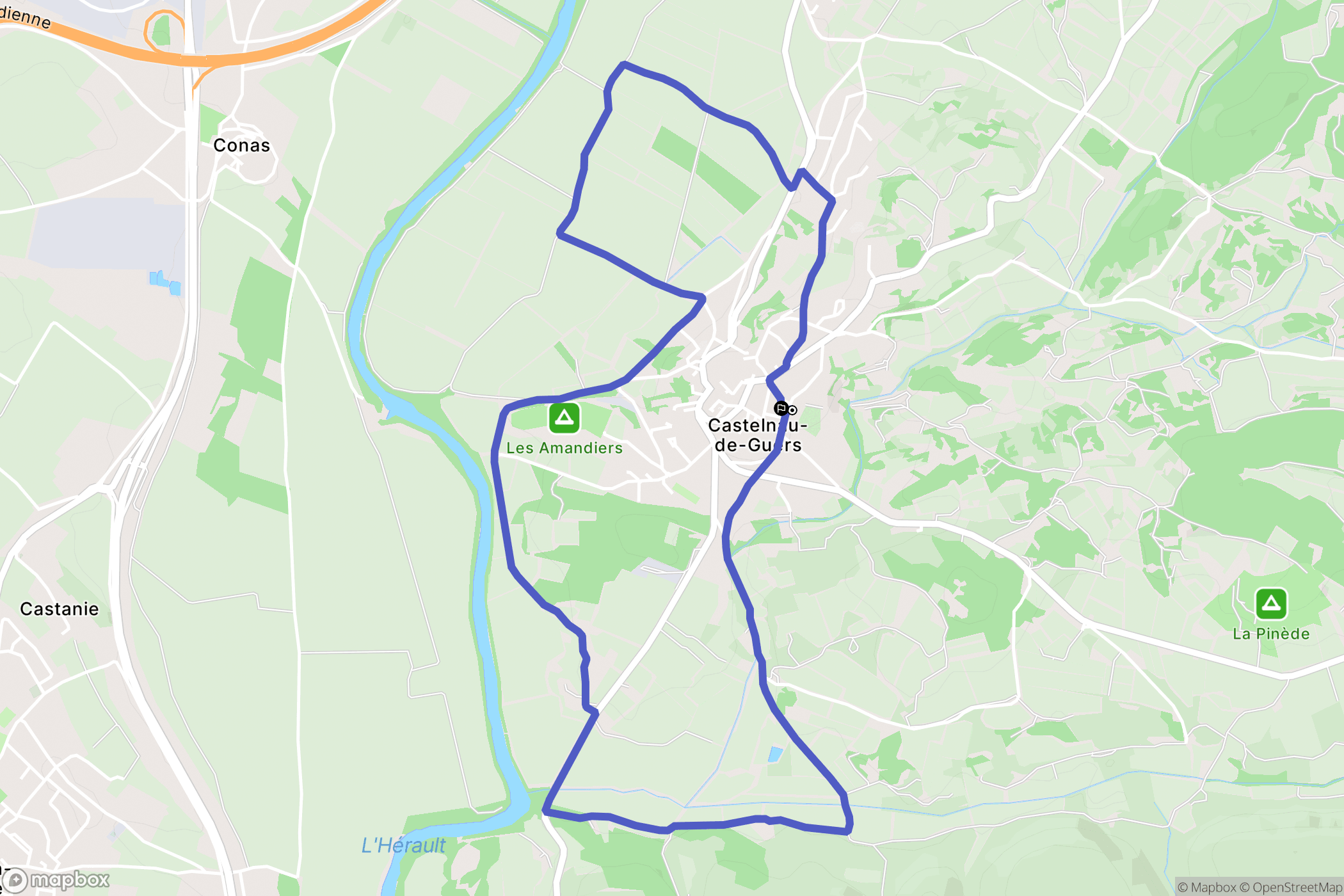 Castelnau-de-Guers : carte du parcours de randonnée - France