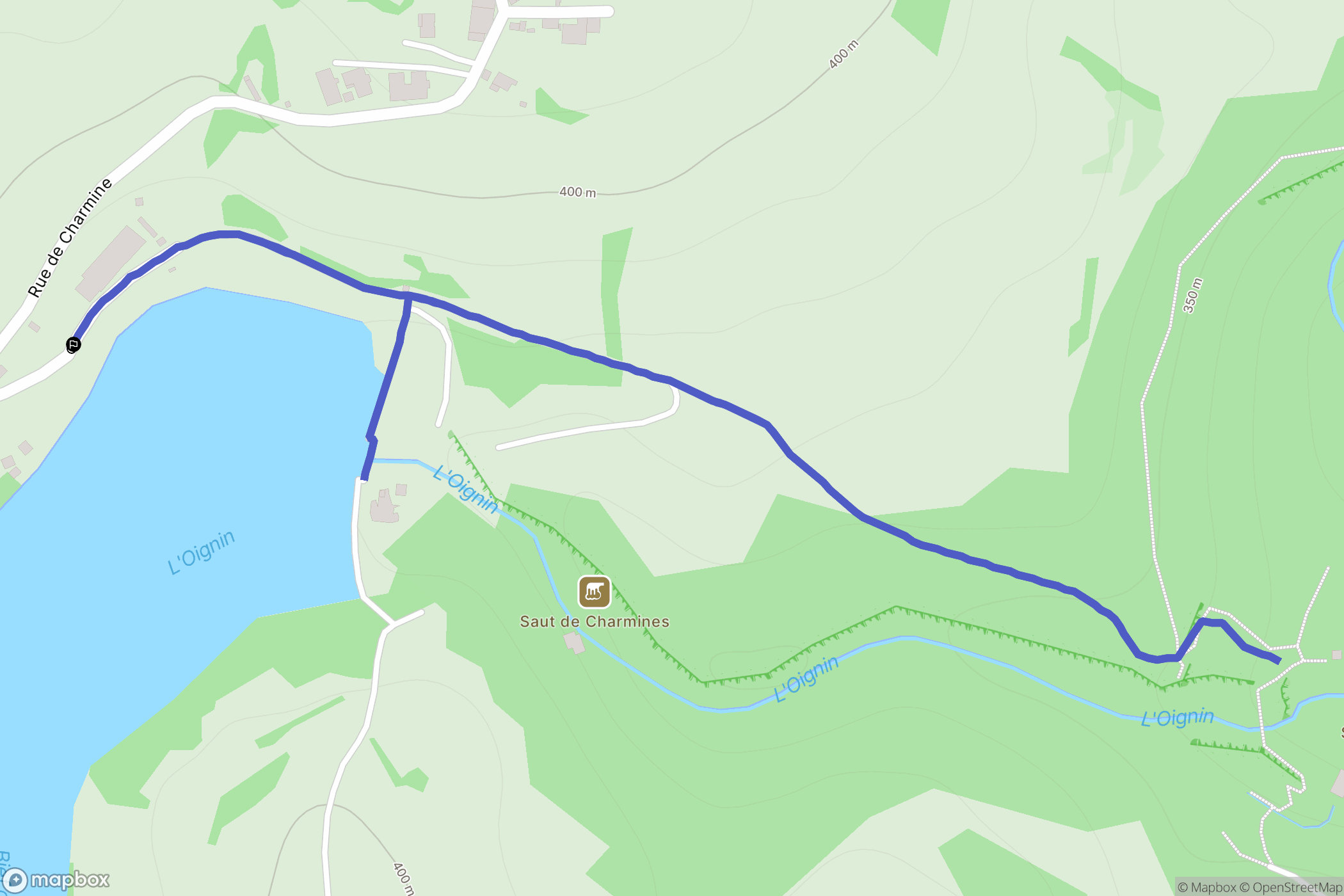 Matafelon-Granges : carte du parcours de randonnée - France