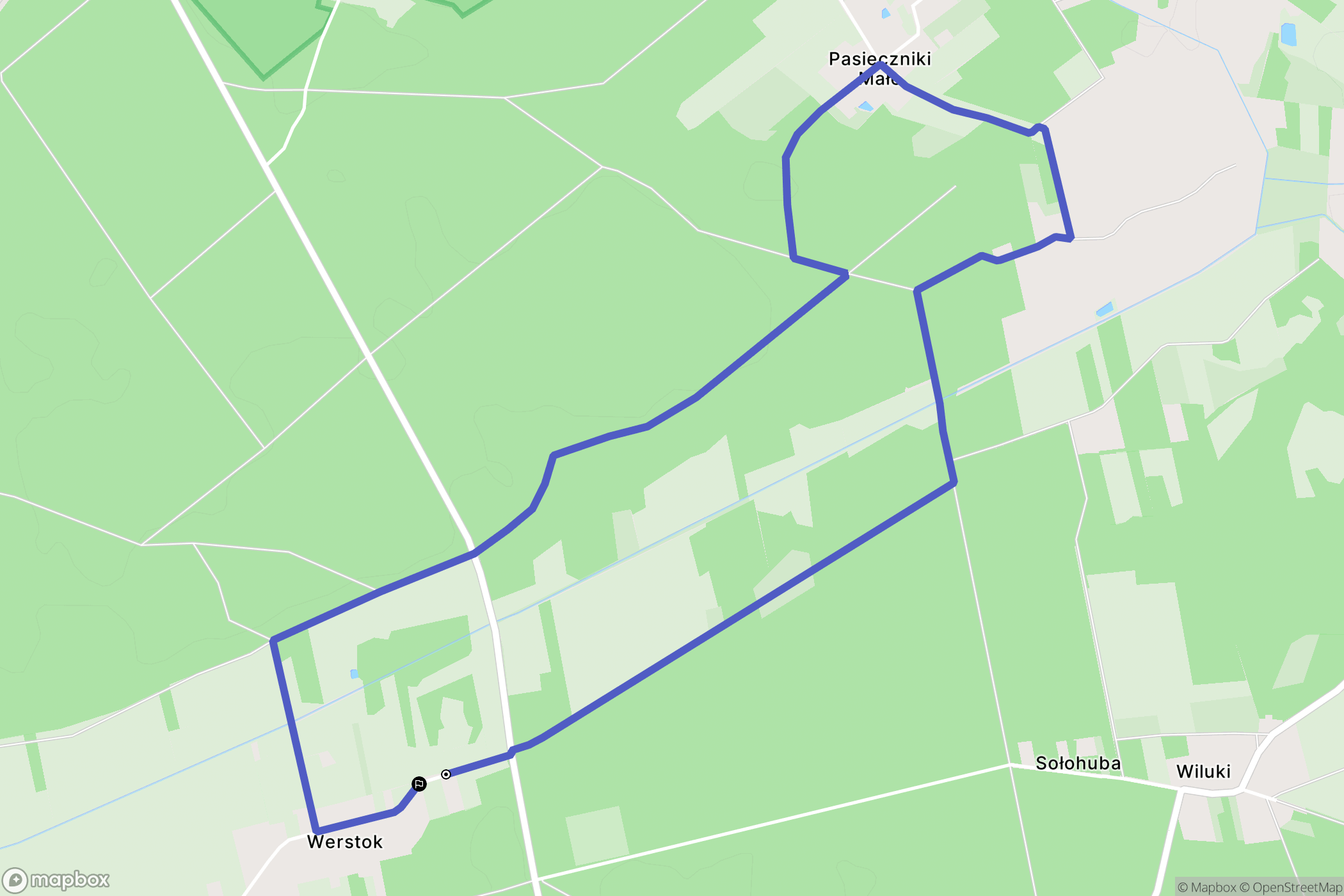 Werstok: mapa trasy - Poland