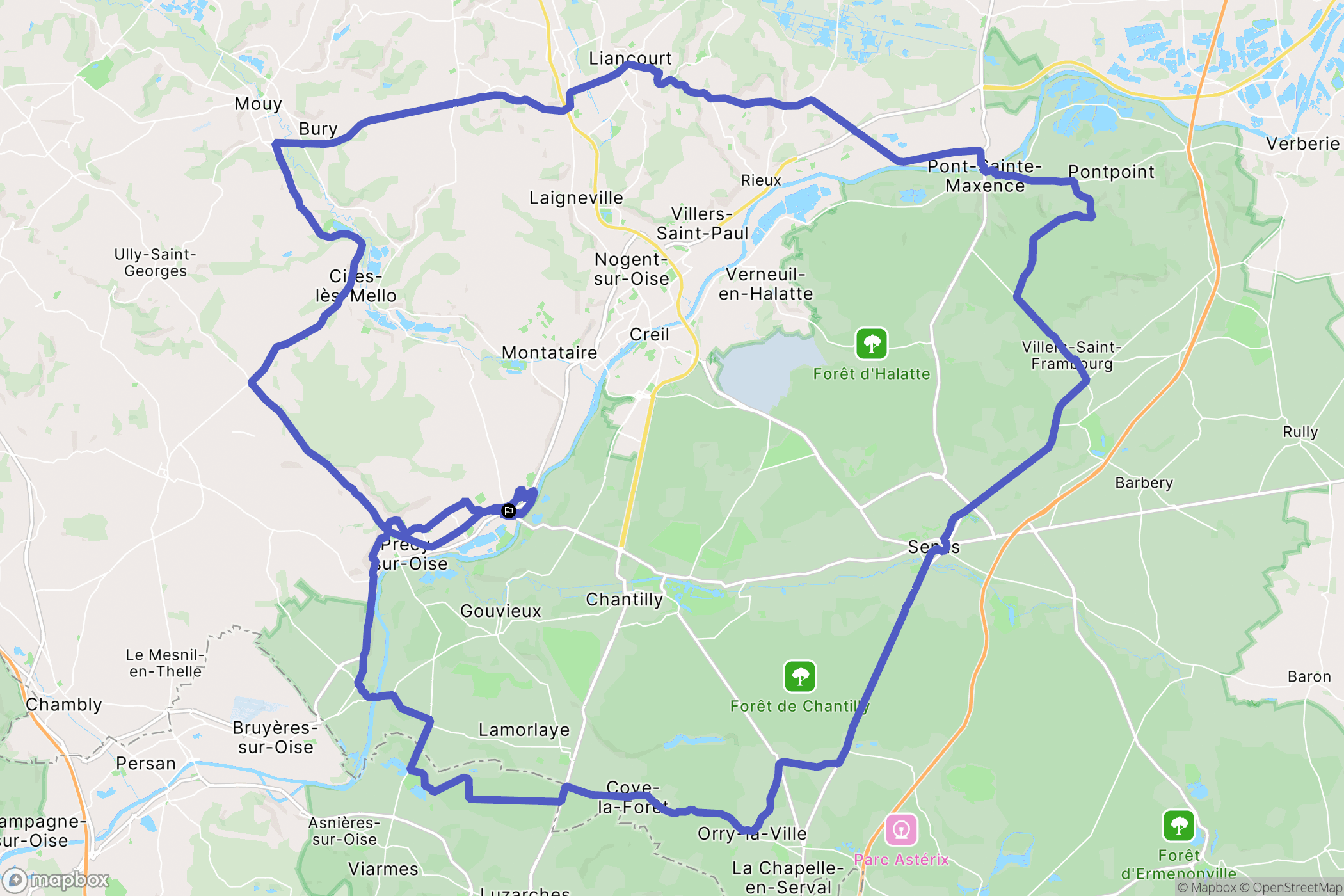 Saint-Leu-d'Esserent : carte du parcours de randonnée - France