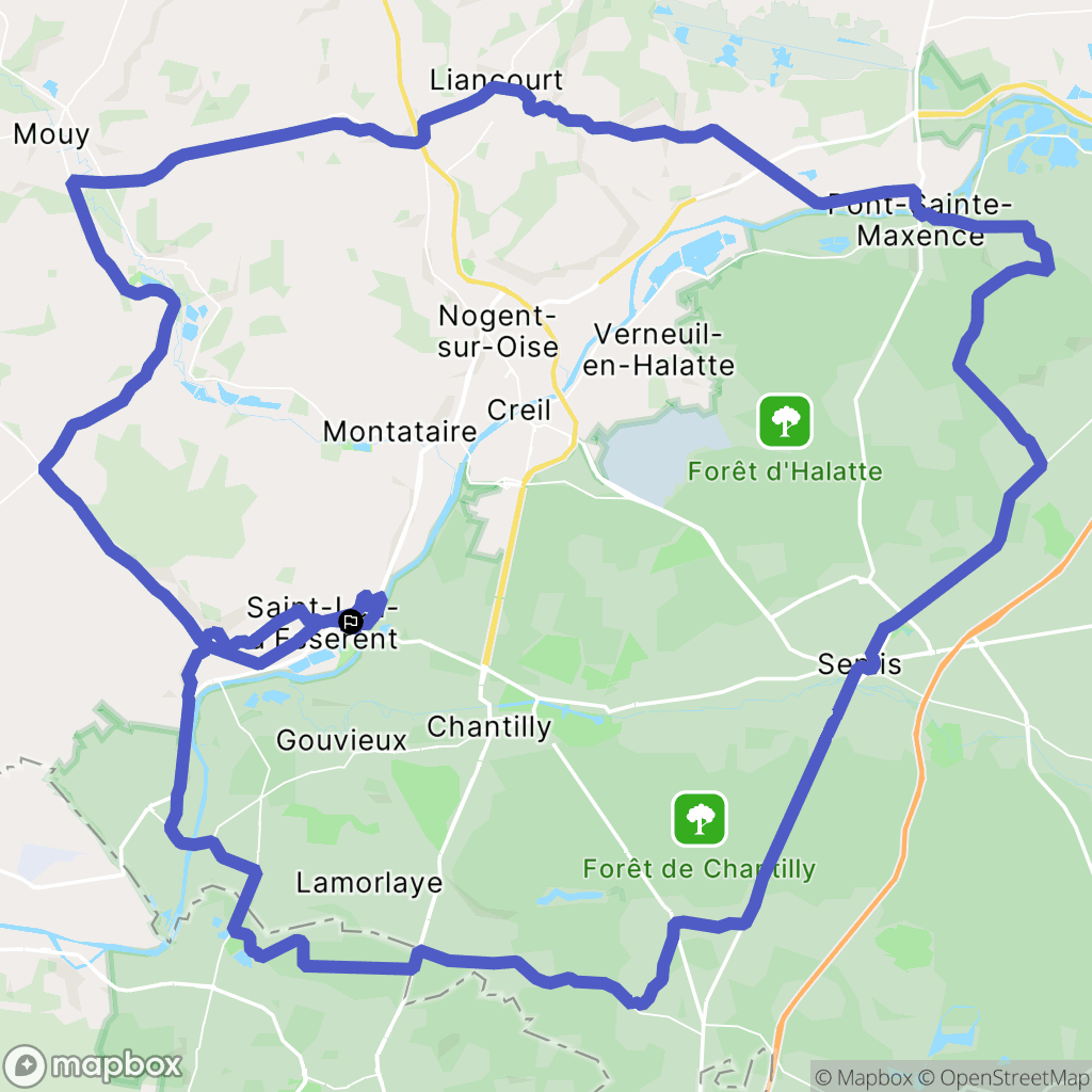 Saint-Leu-d'Esserent : carte du parcours de randonnée - France