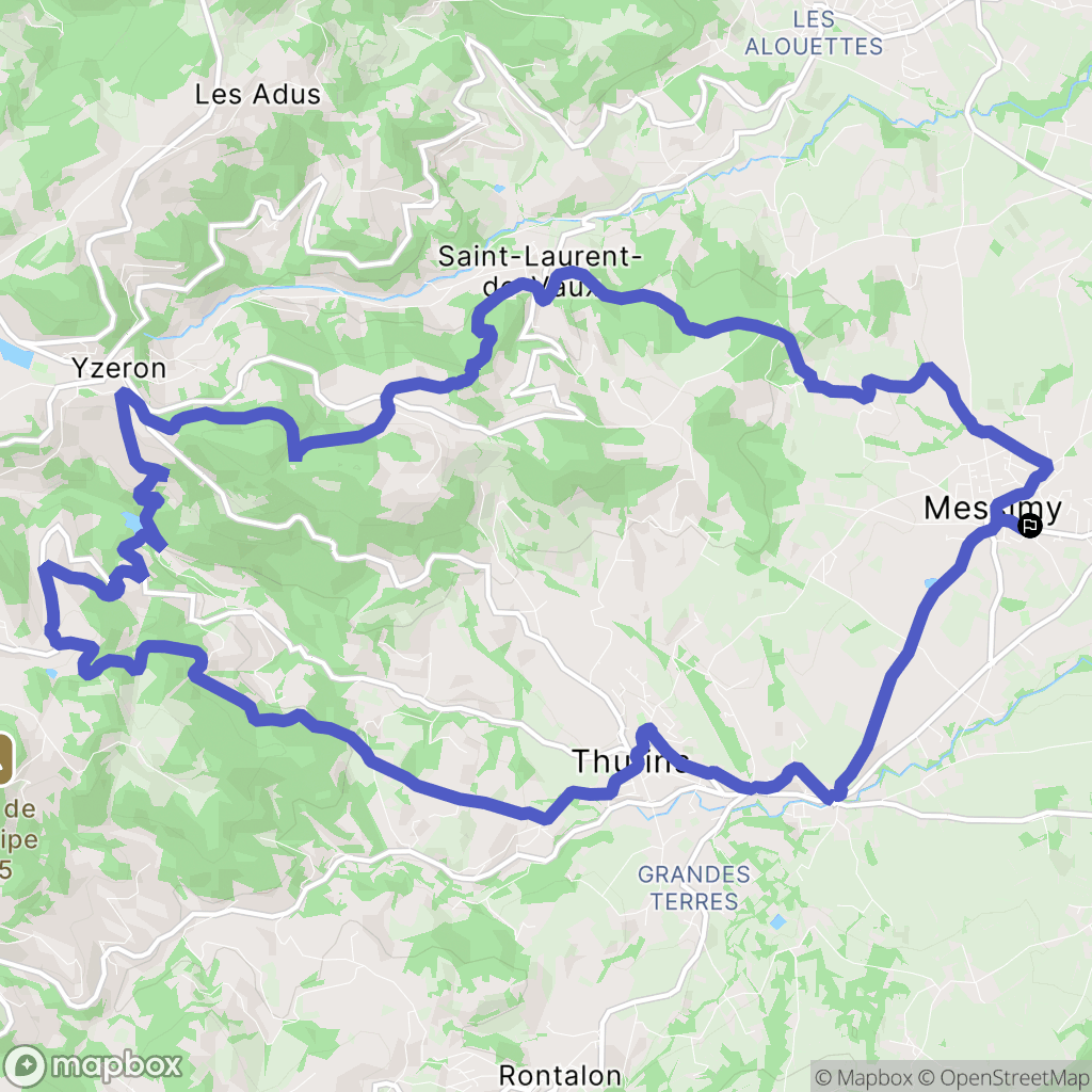 Messimy : carte du parcours de randonnée - France