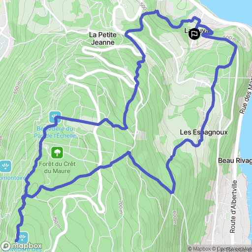 Annecy : carte du parcours de randonnée - France