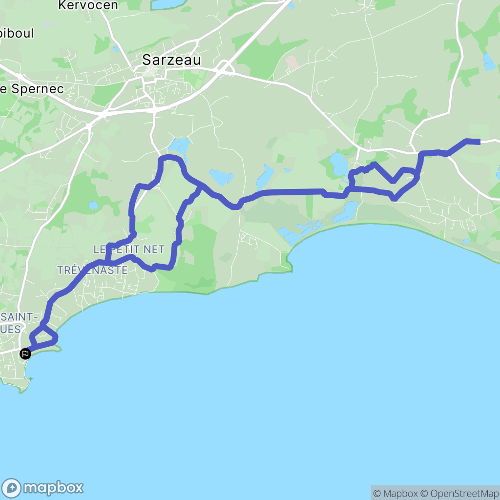 Sarzeau : carte du parcours de randonnée - France