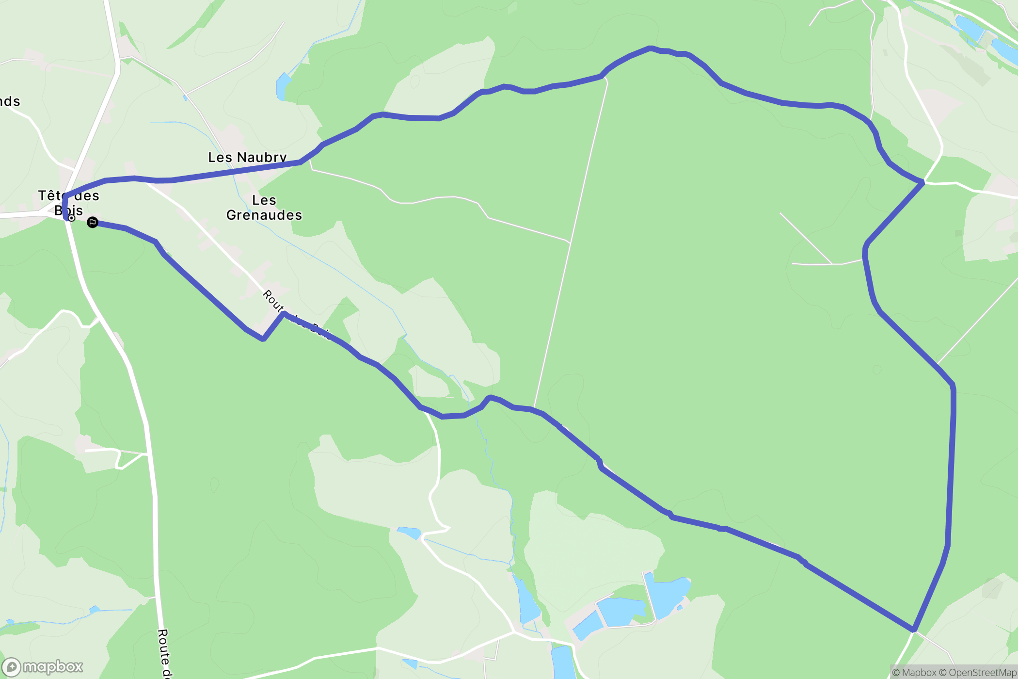 Neuvy-Grandchamp : carte du parcours de randonnée - France