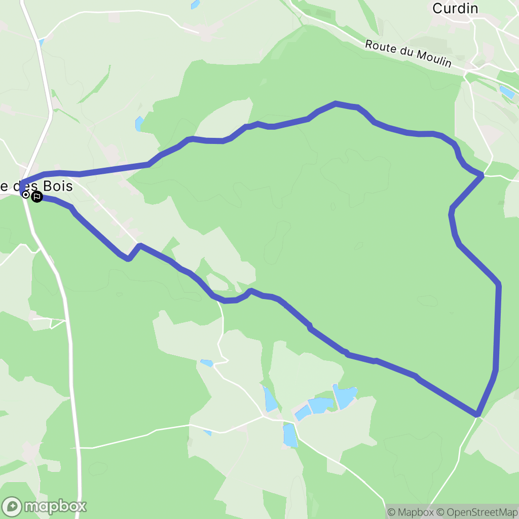 Neuvy-Grandchamp : carte du parcours de randonnée - France