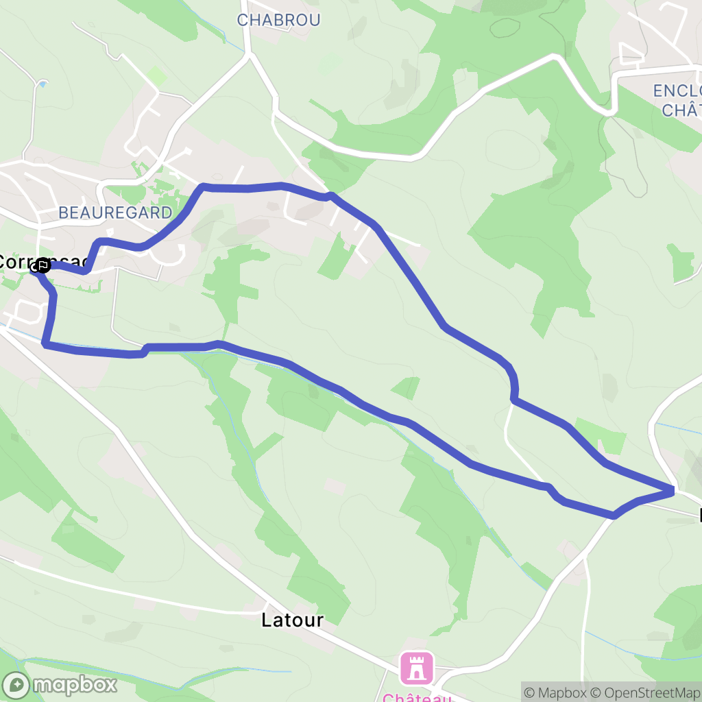 Corronsac : carte du parcours de randonnée - France