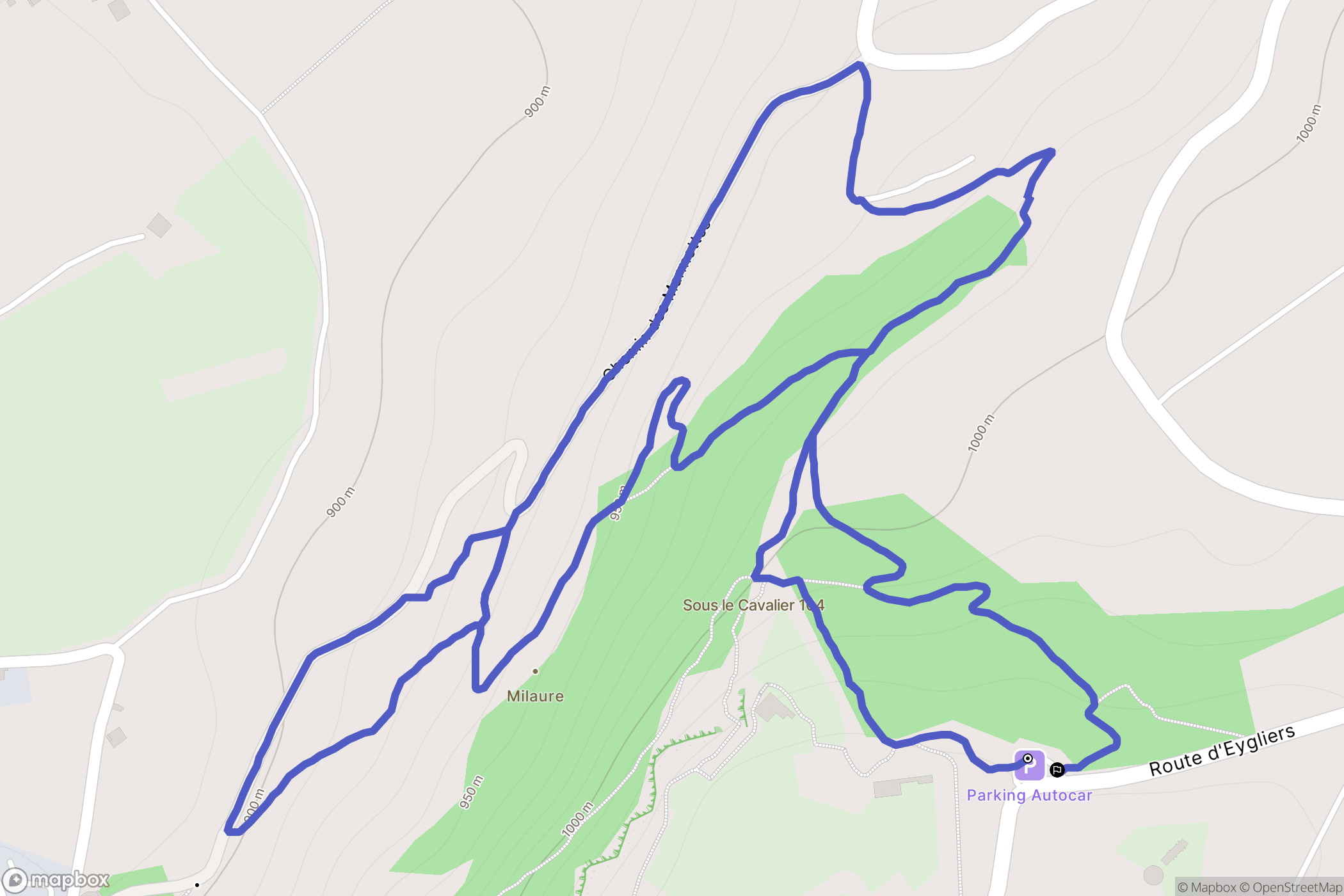 Mont-Dauphin : carte du parcours de randonnée - France