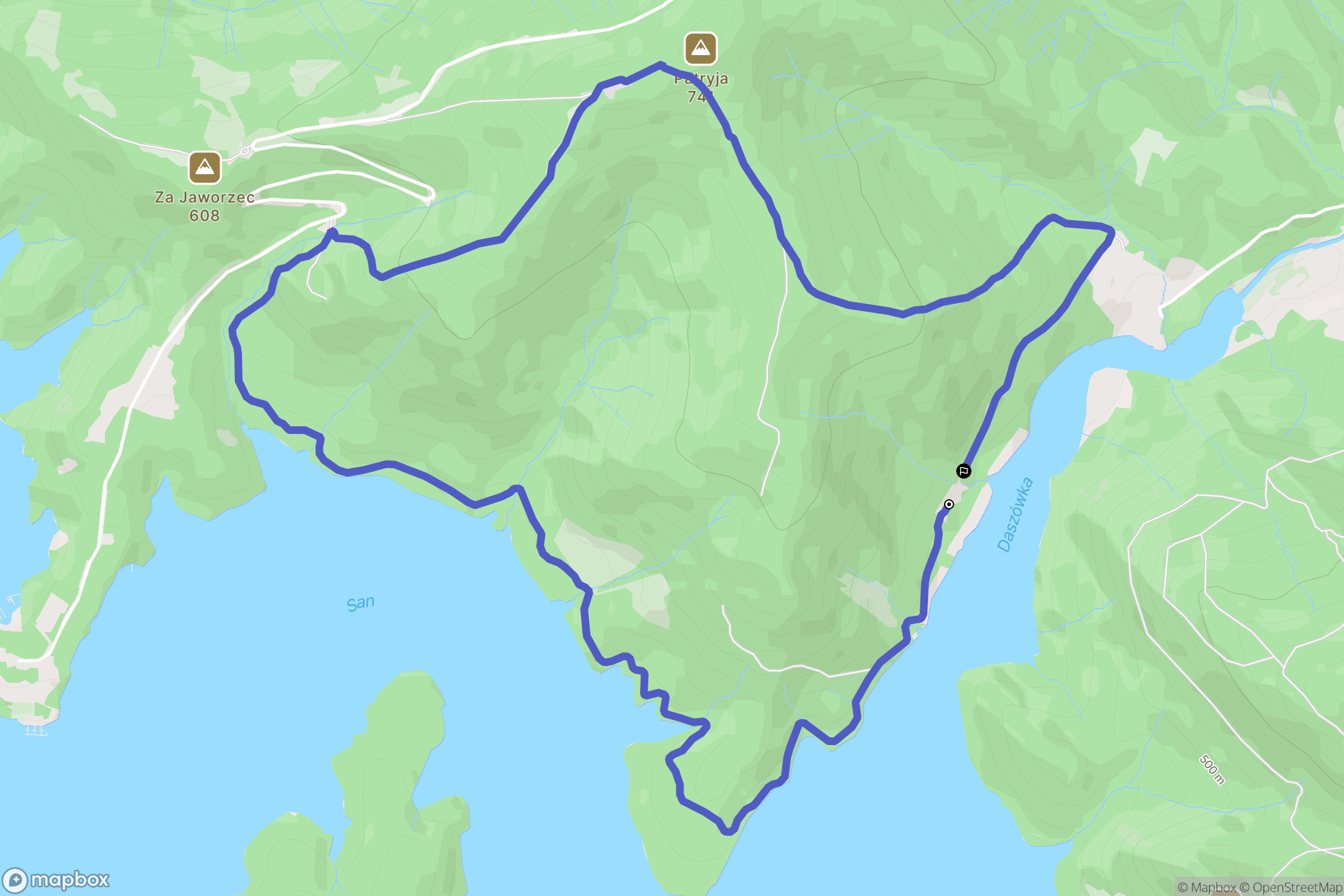 Teleśnica Sanna: mapa trasy - Poland