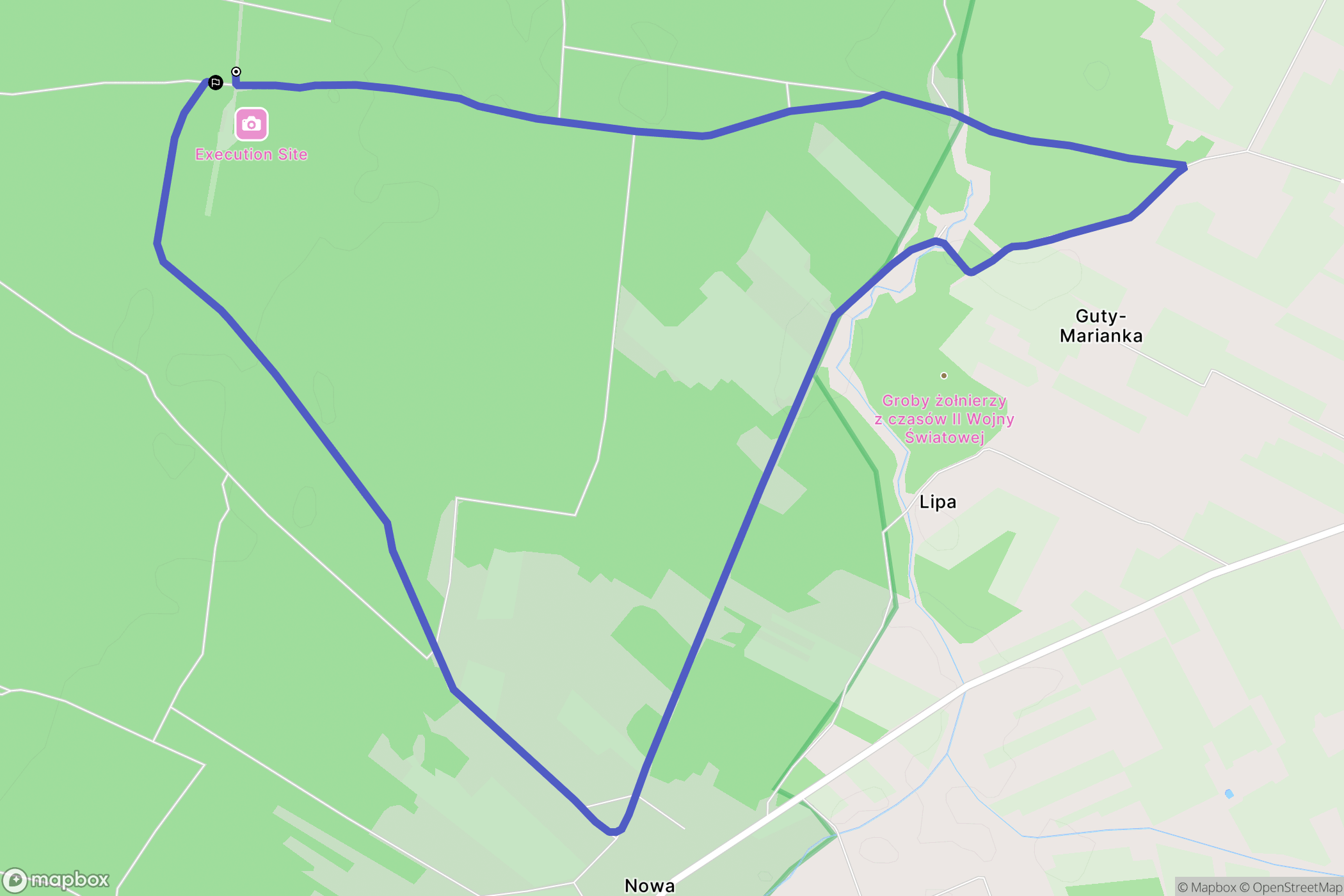 Nowa Maliszewa: mapa trasy - Poland