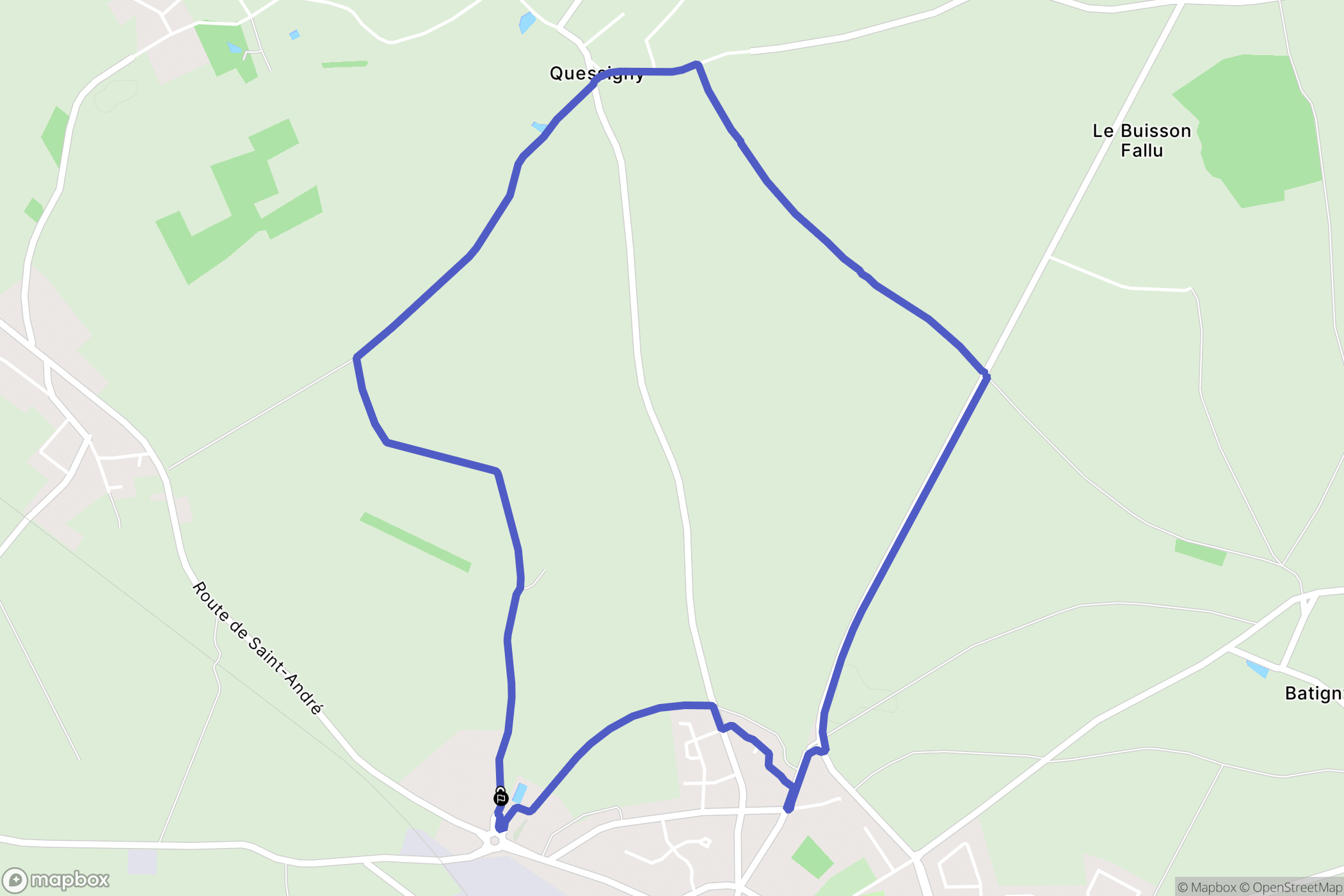 Saint-André-de-l'Eure : carte du parcours de randonnée - France