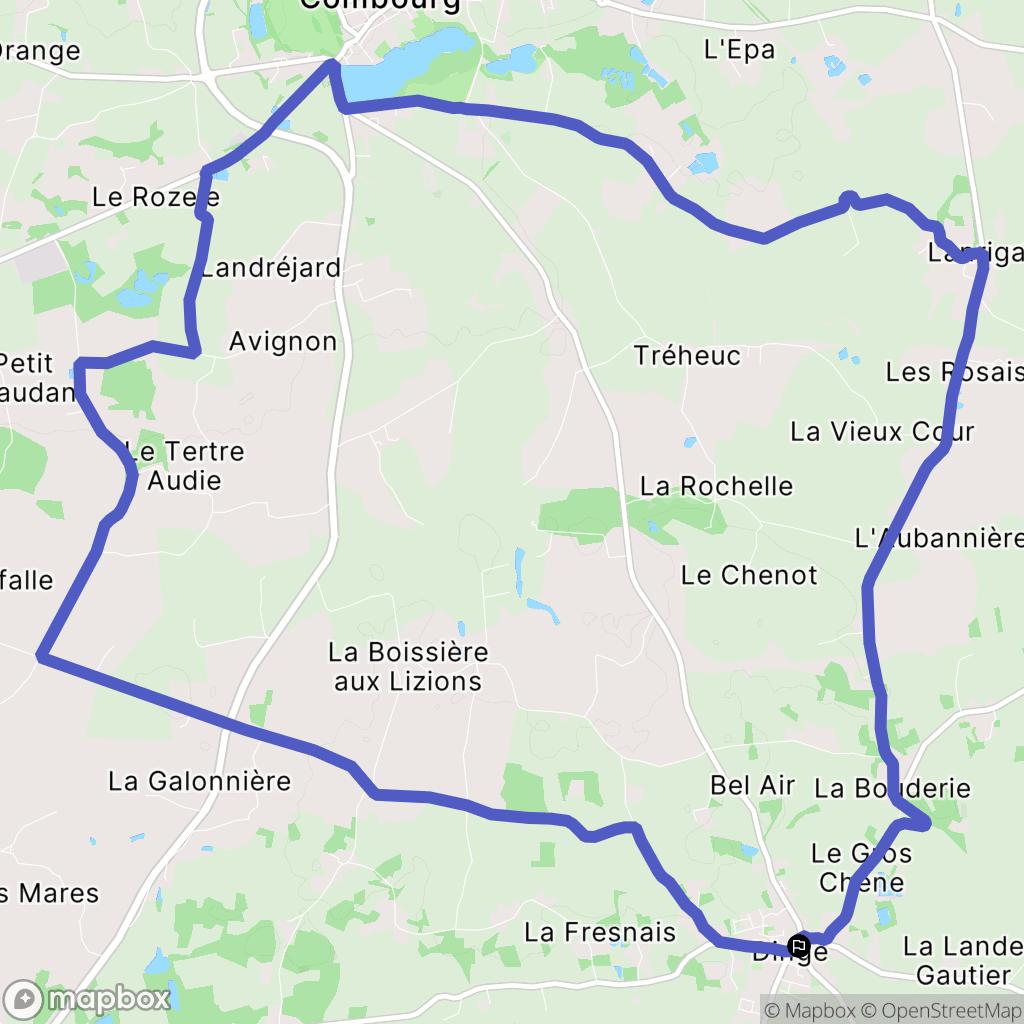 Dingé : carte du parcours de randonnée - France