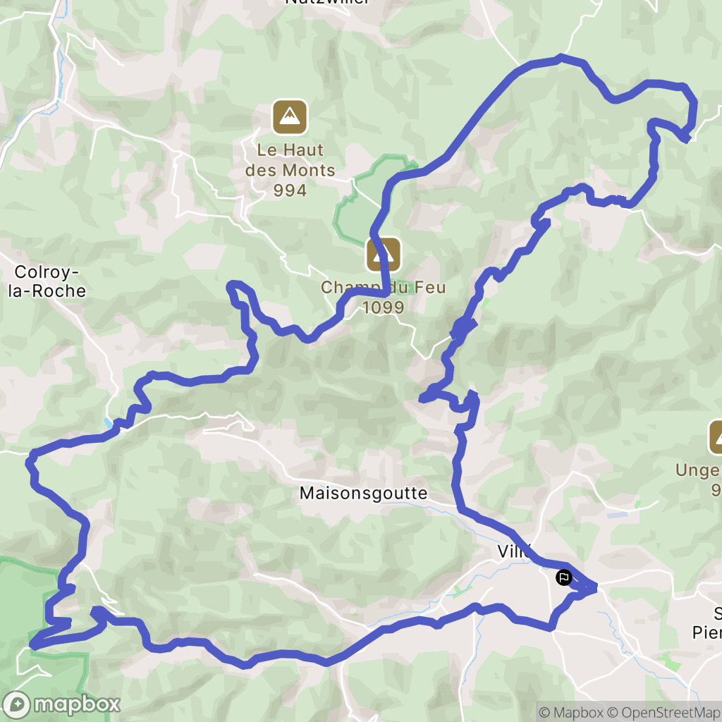 Neuve-Église : carte du parcours de randonnée - France