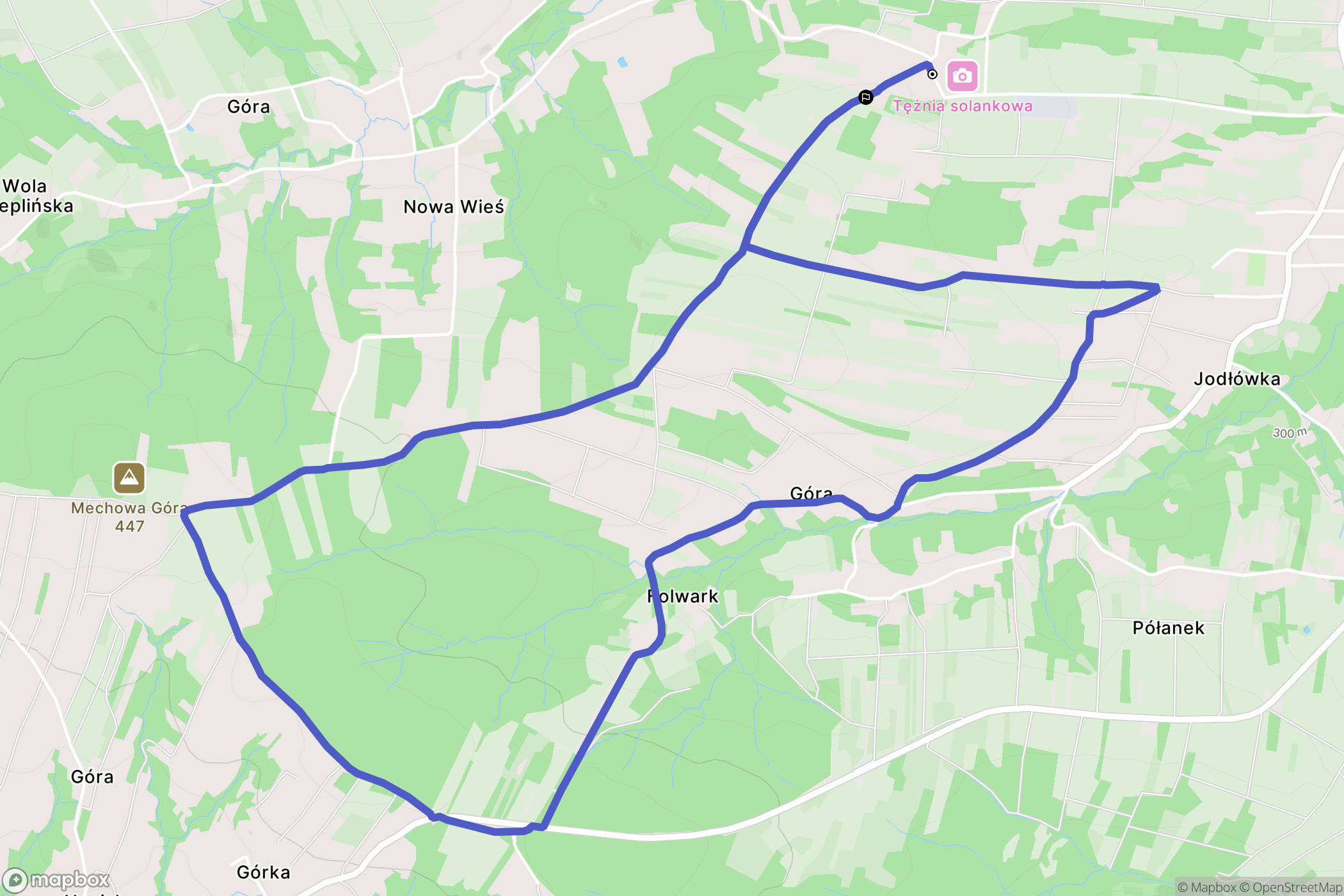 Jodłówka: mapa trasy - Poland