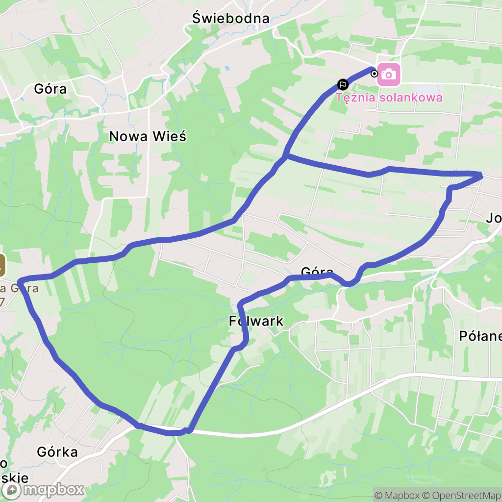 Jodłówka: mapa trasy - Poland