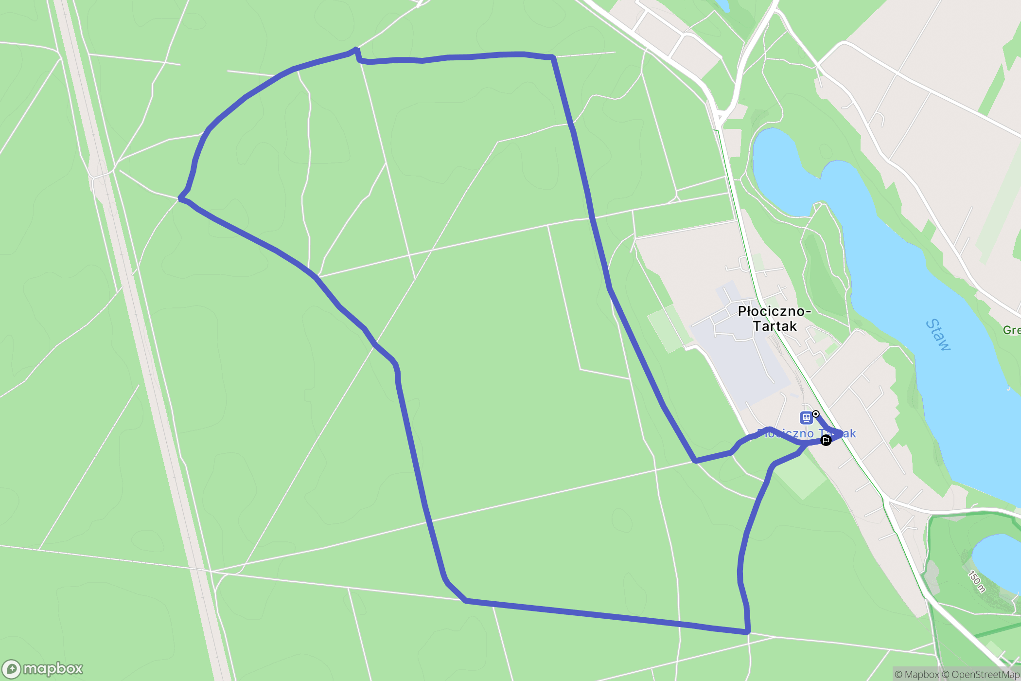 Płociczno-Tartak: mapa trasy - Poland