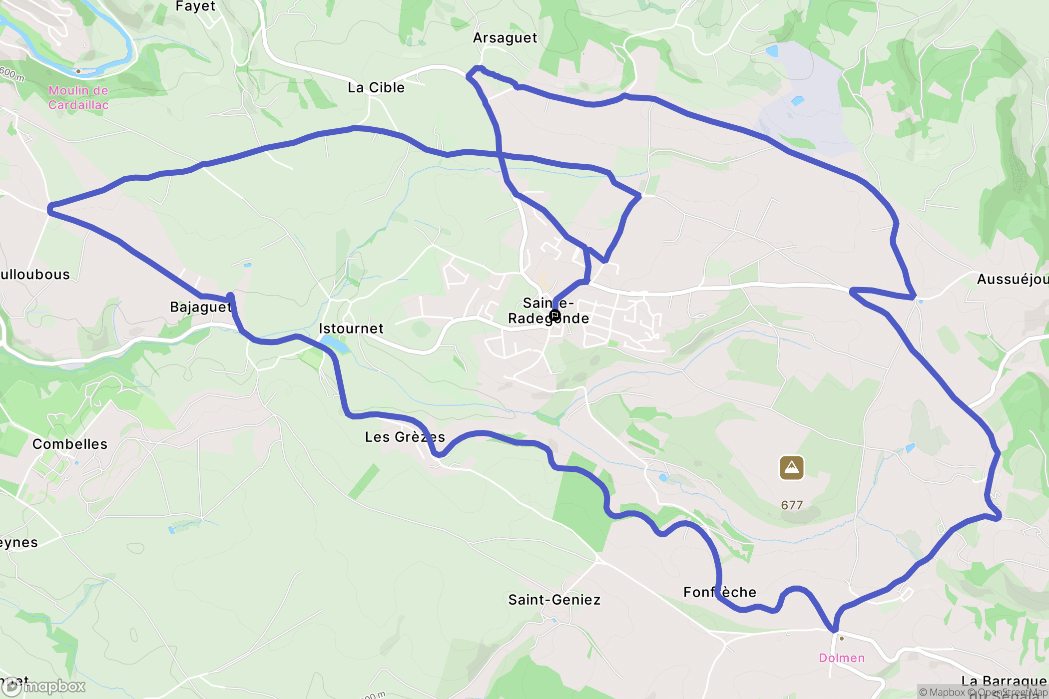 Sainte-Radegonde : carte du parcours de randonnée - France