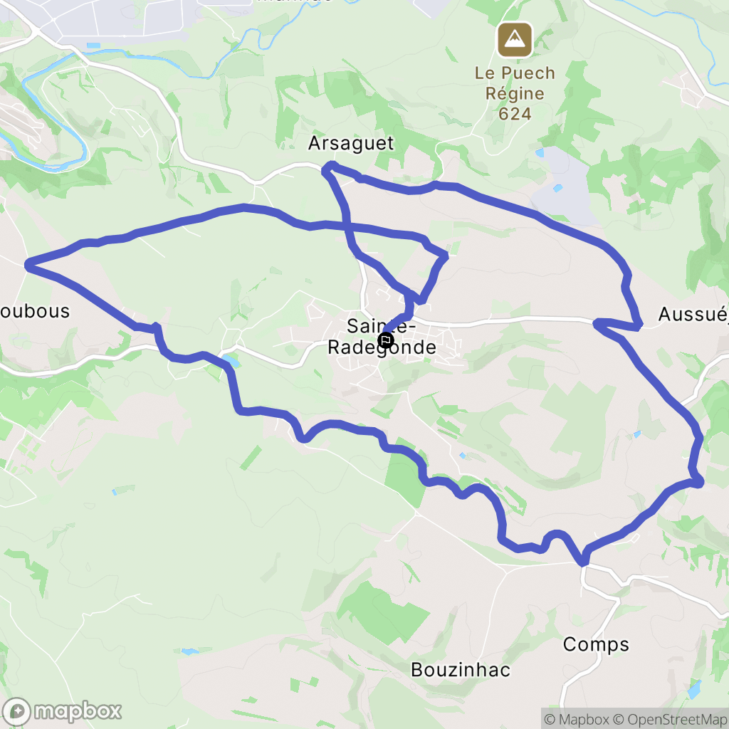 Sainte-Radegonde : carte du parcours de randonnée - France