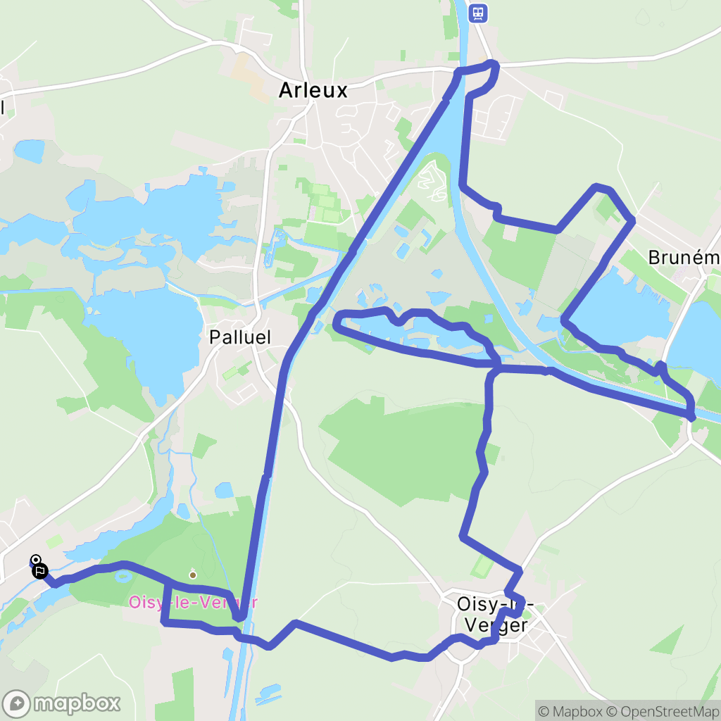 Écourt-Saint-Quentin : carte du parcours de randonnée - France