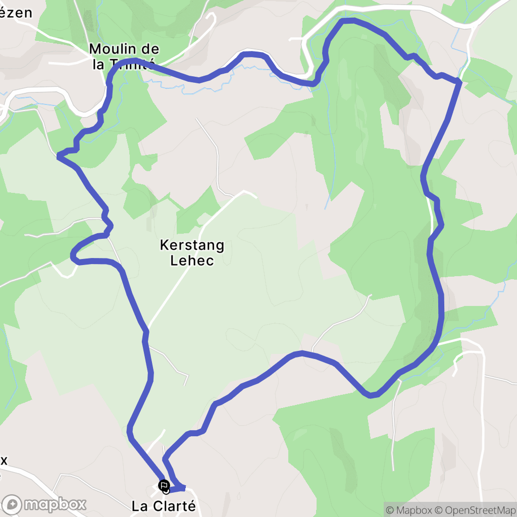 Querrien : carte du parcours de randonnée - France
