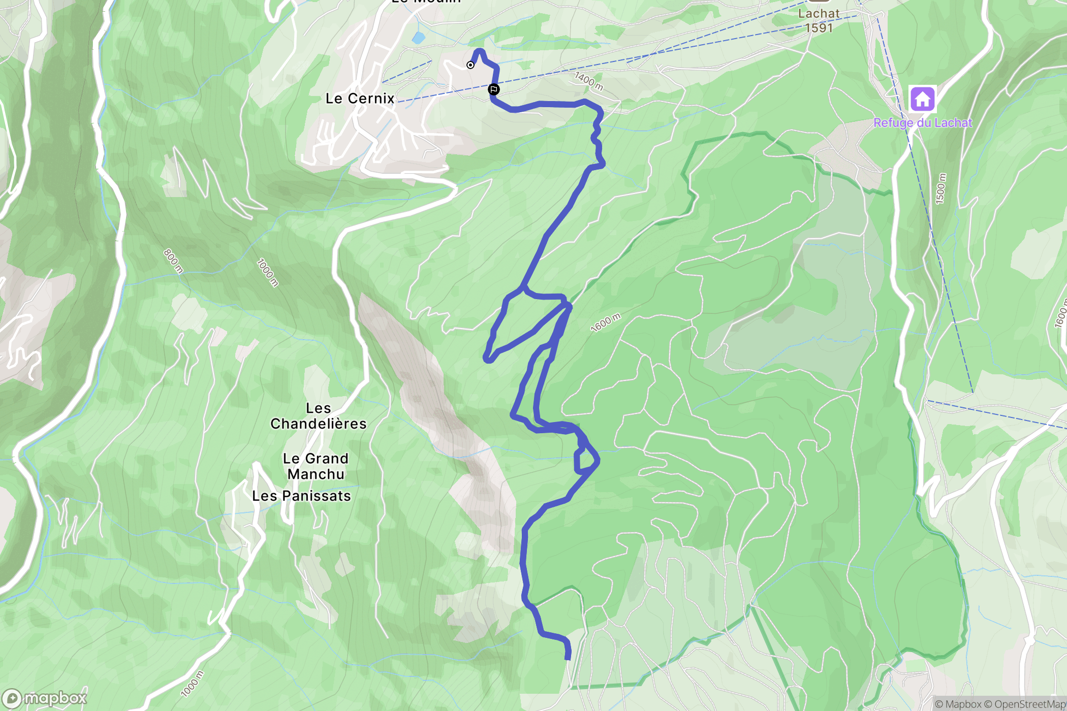 Cohennoz : carte du parcours de randonnée - France