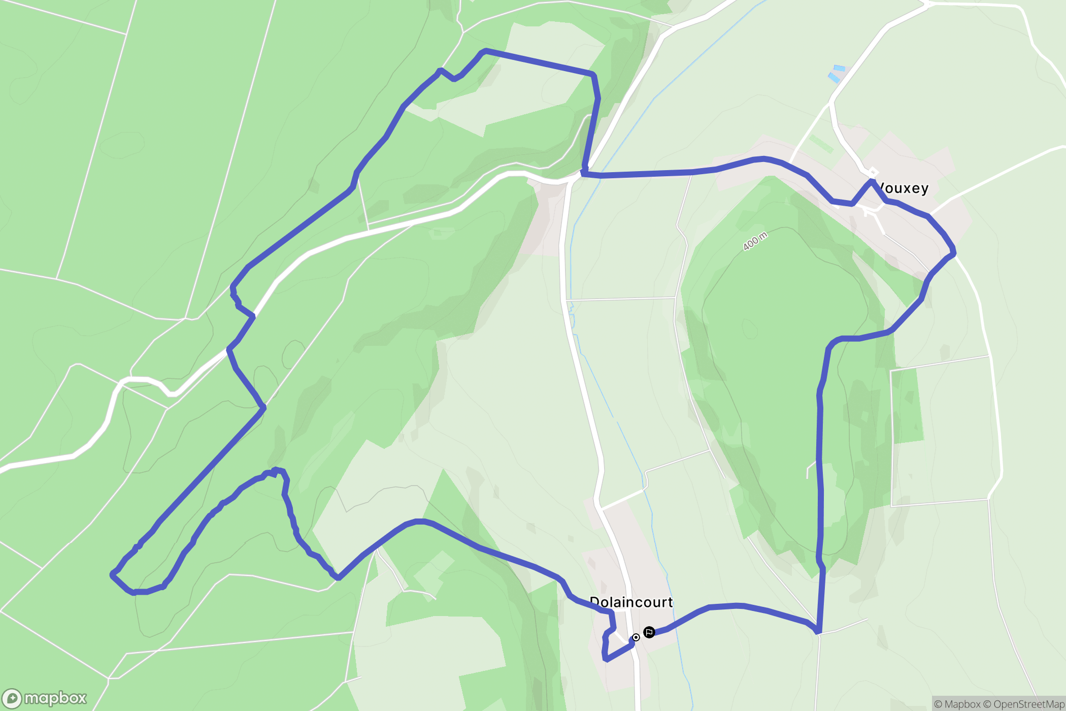 Dolaincourt : carte du parcours de randonnée - France