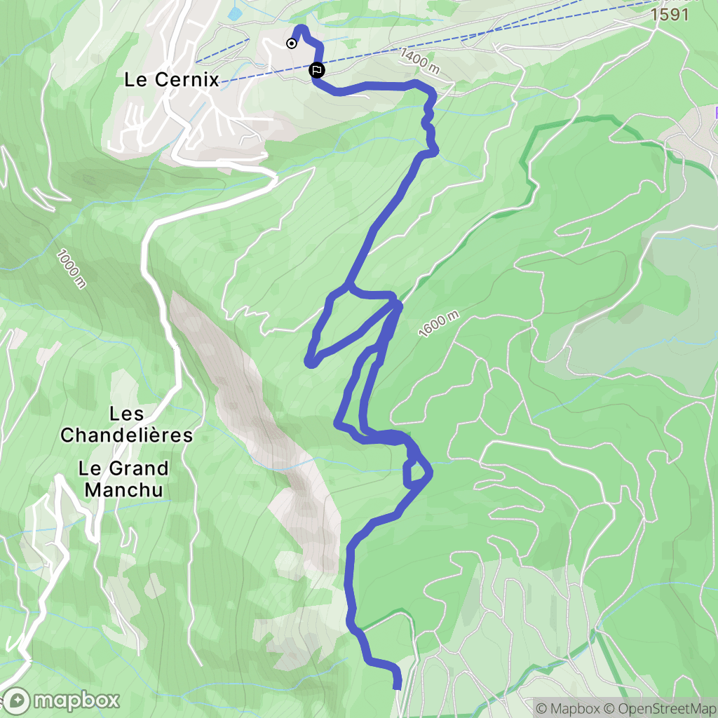 Cohennoz : carte du parcours de randonnée - France
