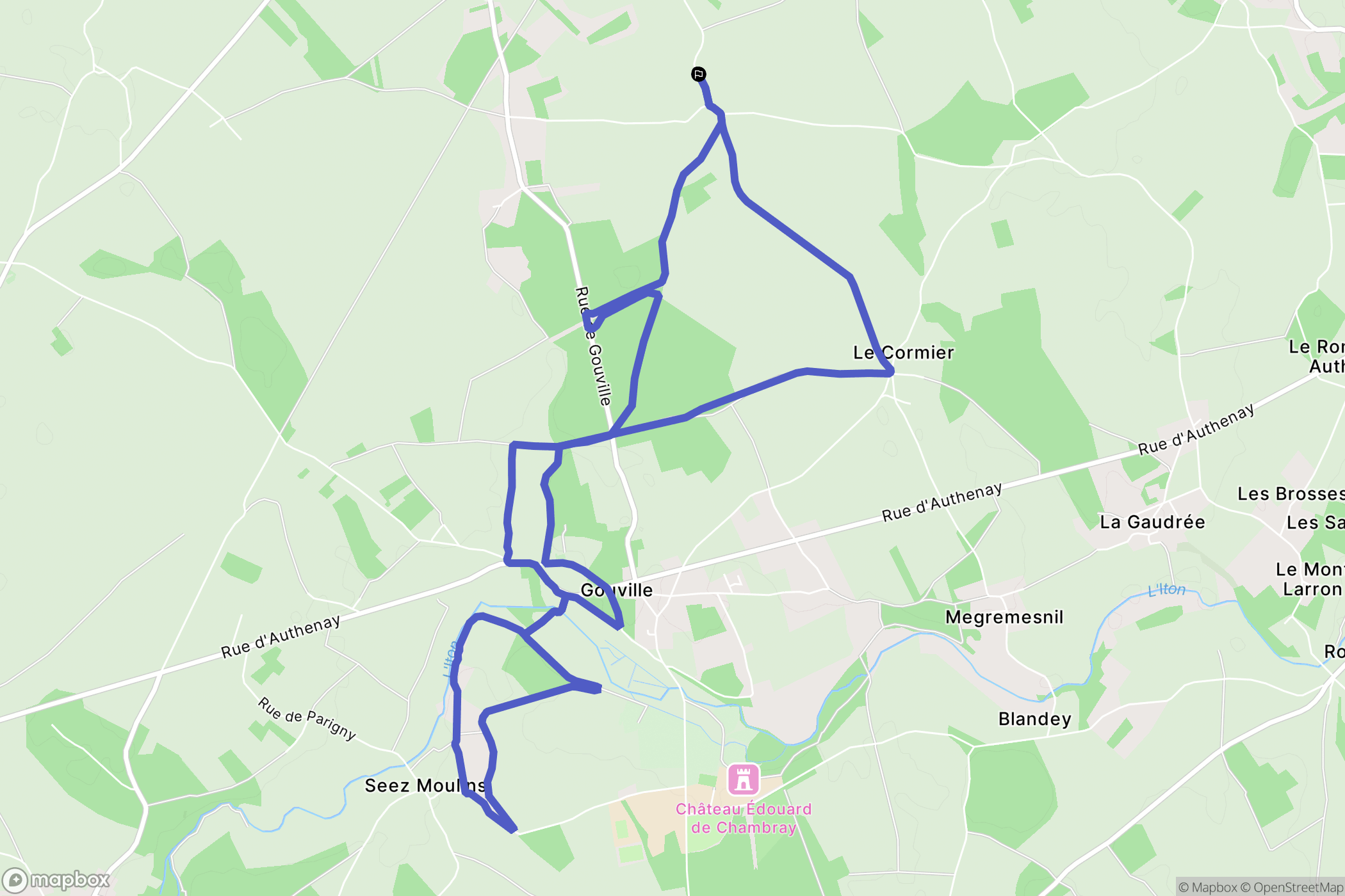 Marbois : carte du parcours de randonnée - France