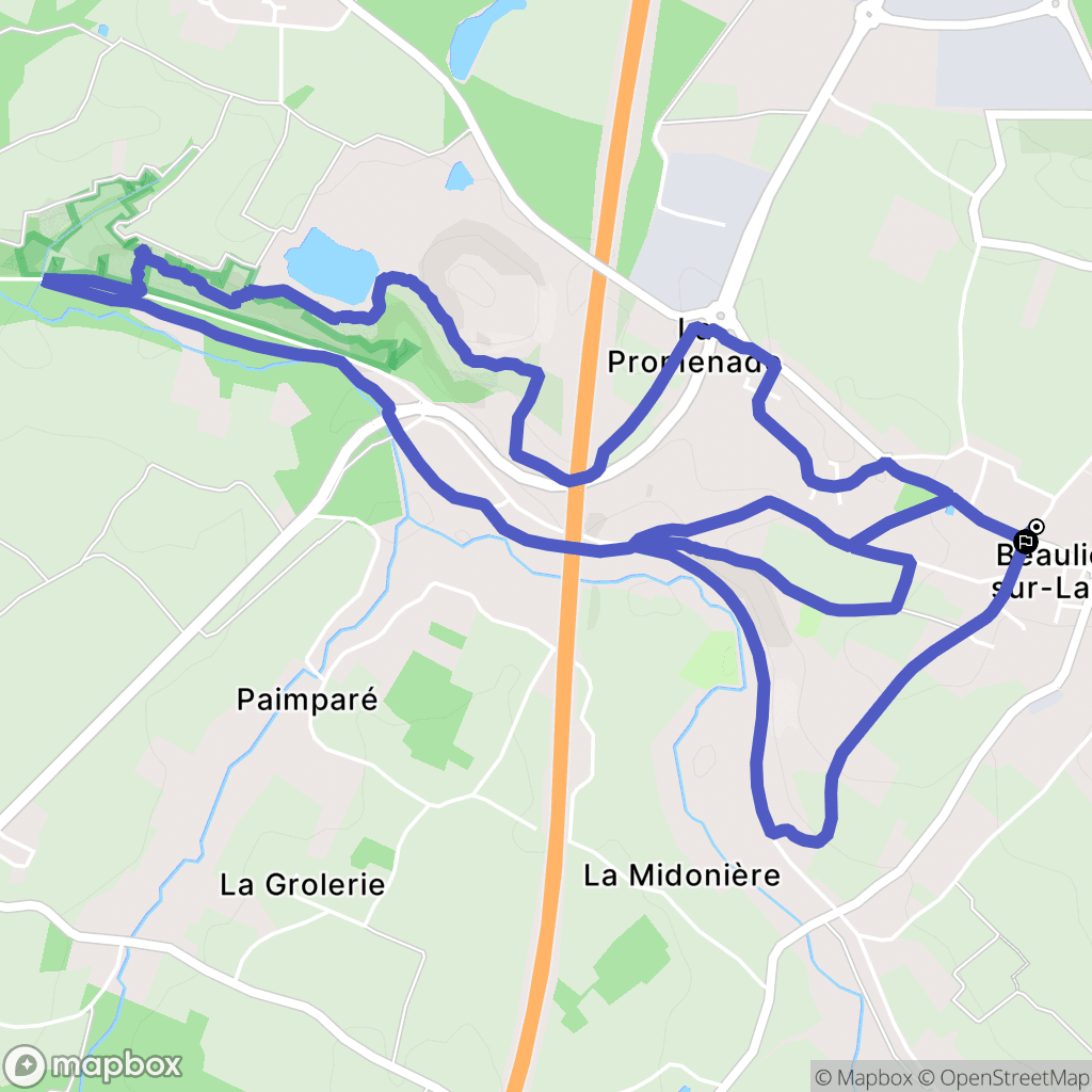 Beaulieu-sur-Layon : carte du parcours de randonnée - France