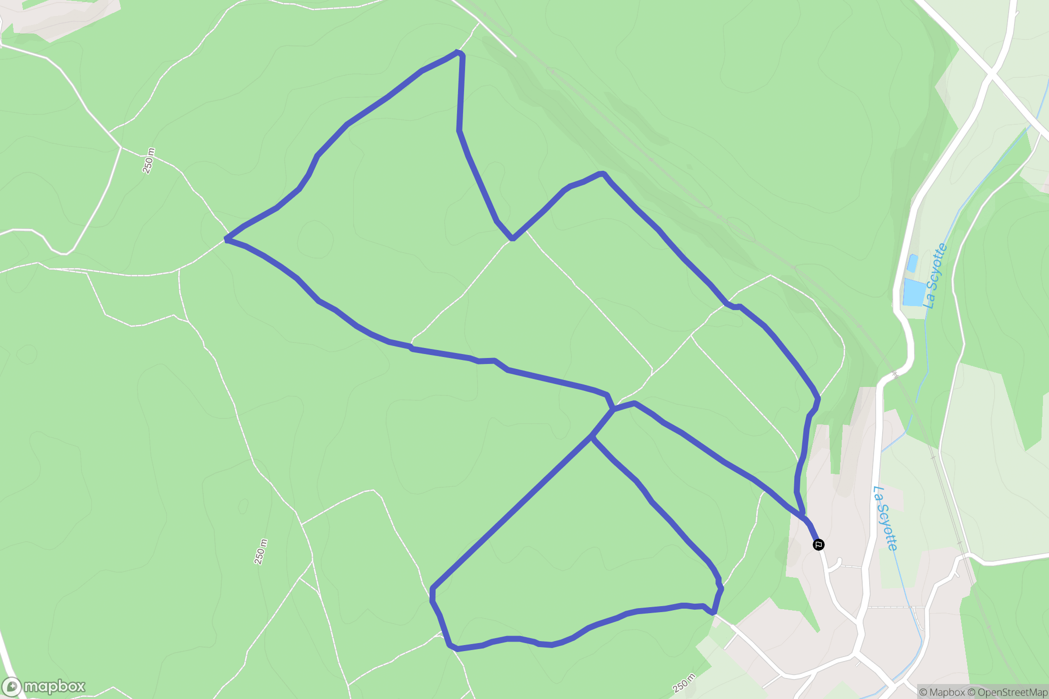 Grattery : carte du parcours de randonnée - France