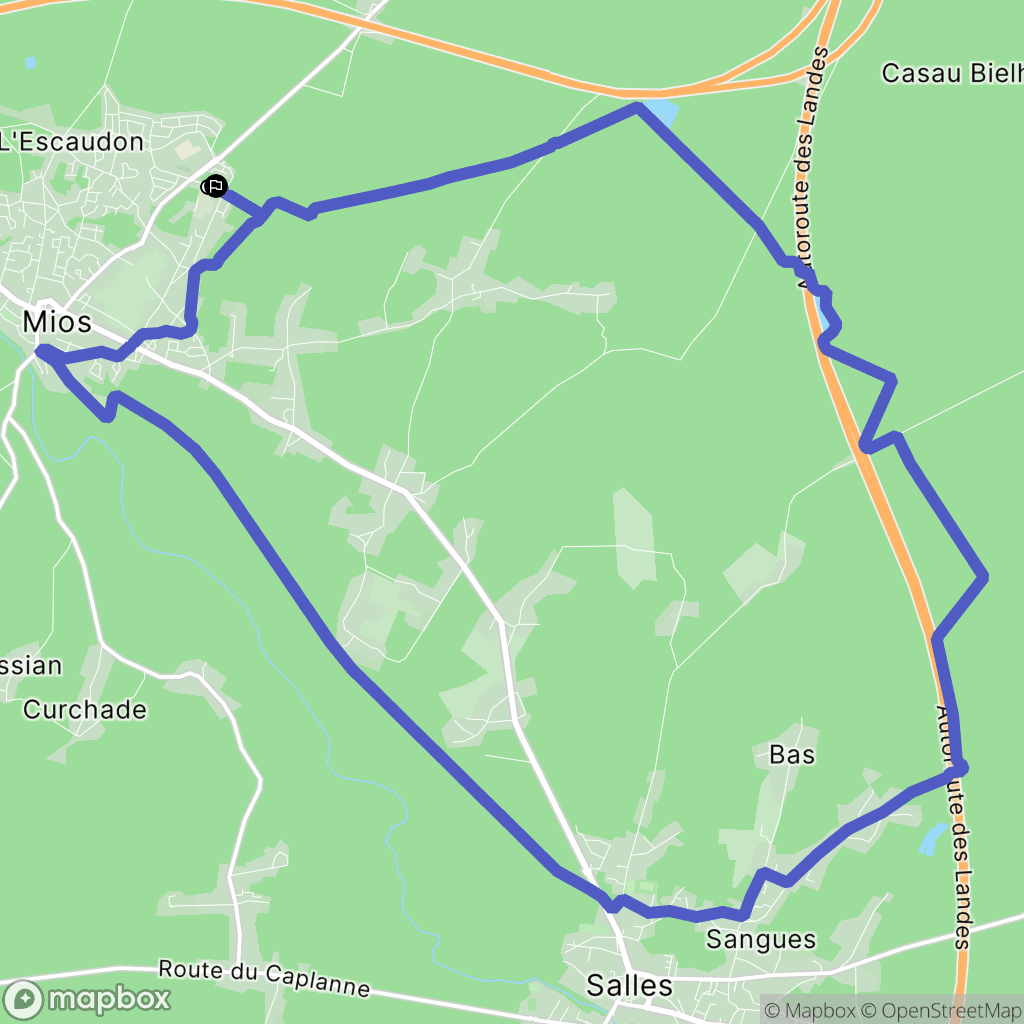 Mios : carte du parcours de randonnée - France