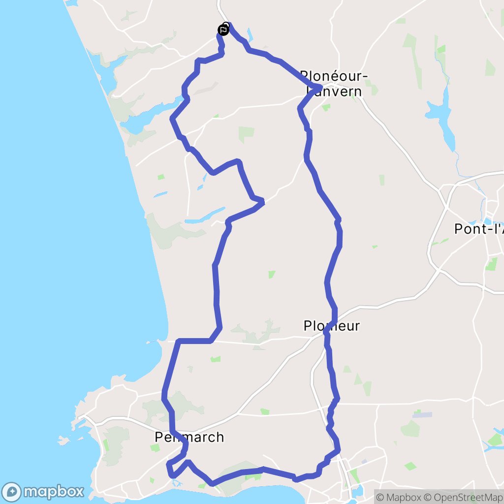 Tréogat : carte du parcours de randonnée - France
