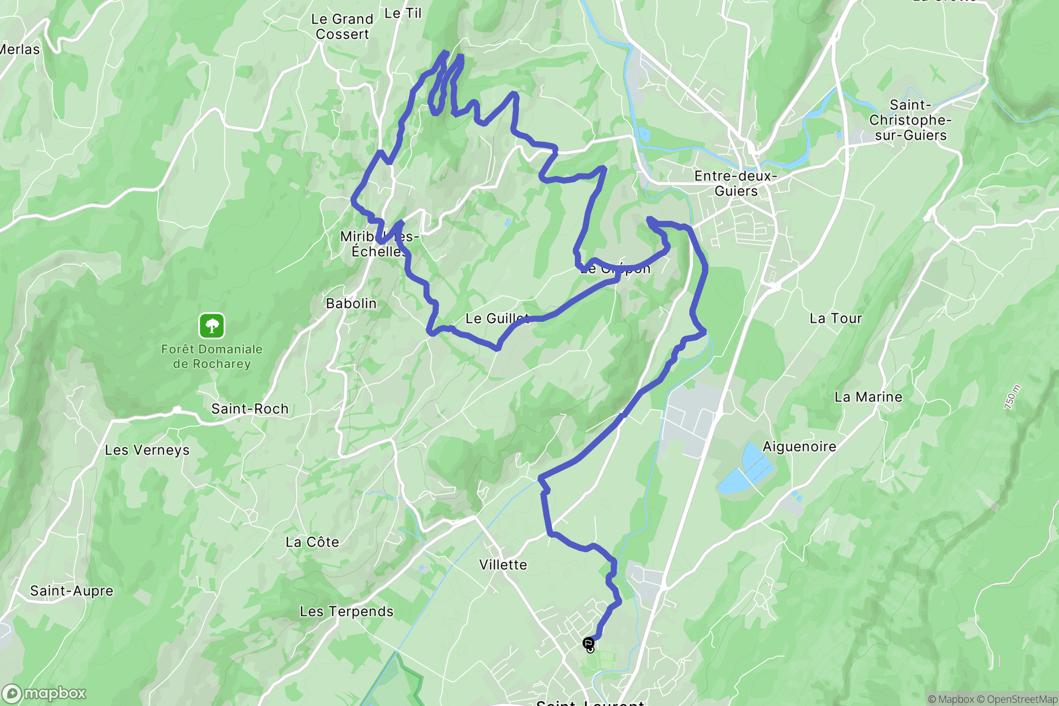 Saint-Laurent-du-Pont : carte du parcours de randonnée - France