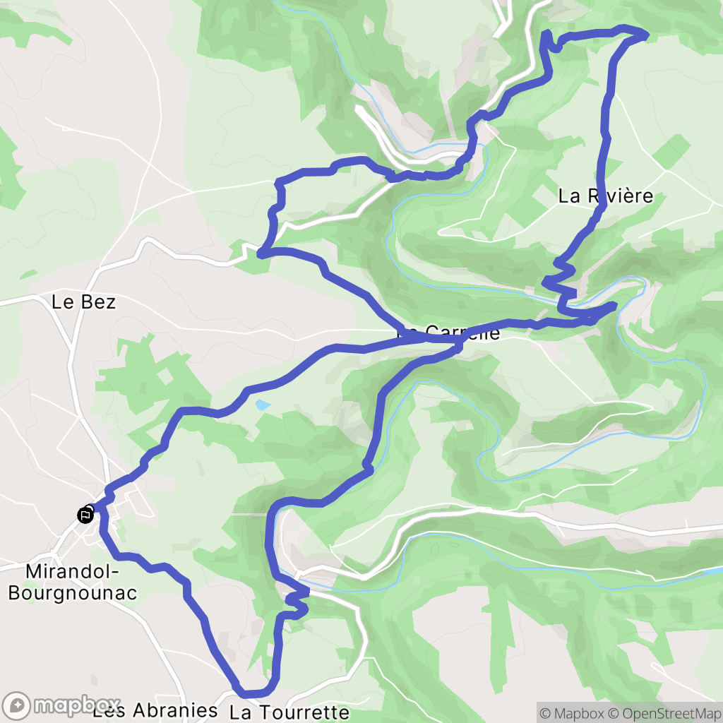 Mirandol-Bourgnounac : carte du parcours de randonnée - France
