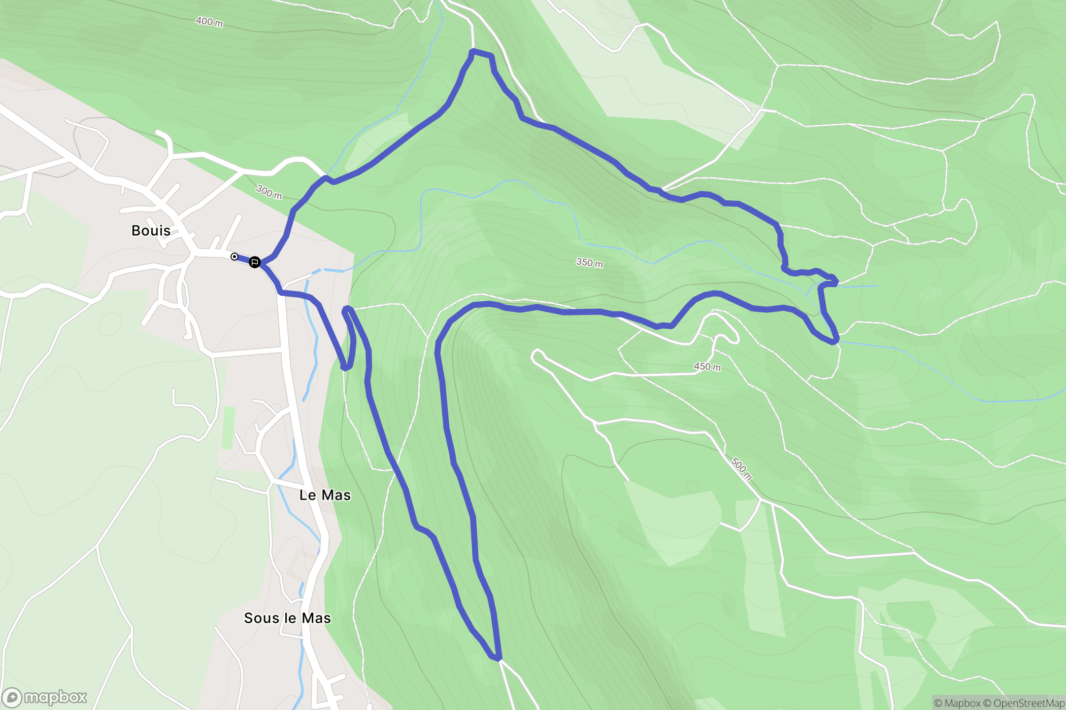 Villebois : carte du parcours de randonnée - France