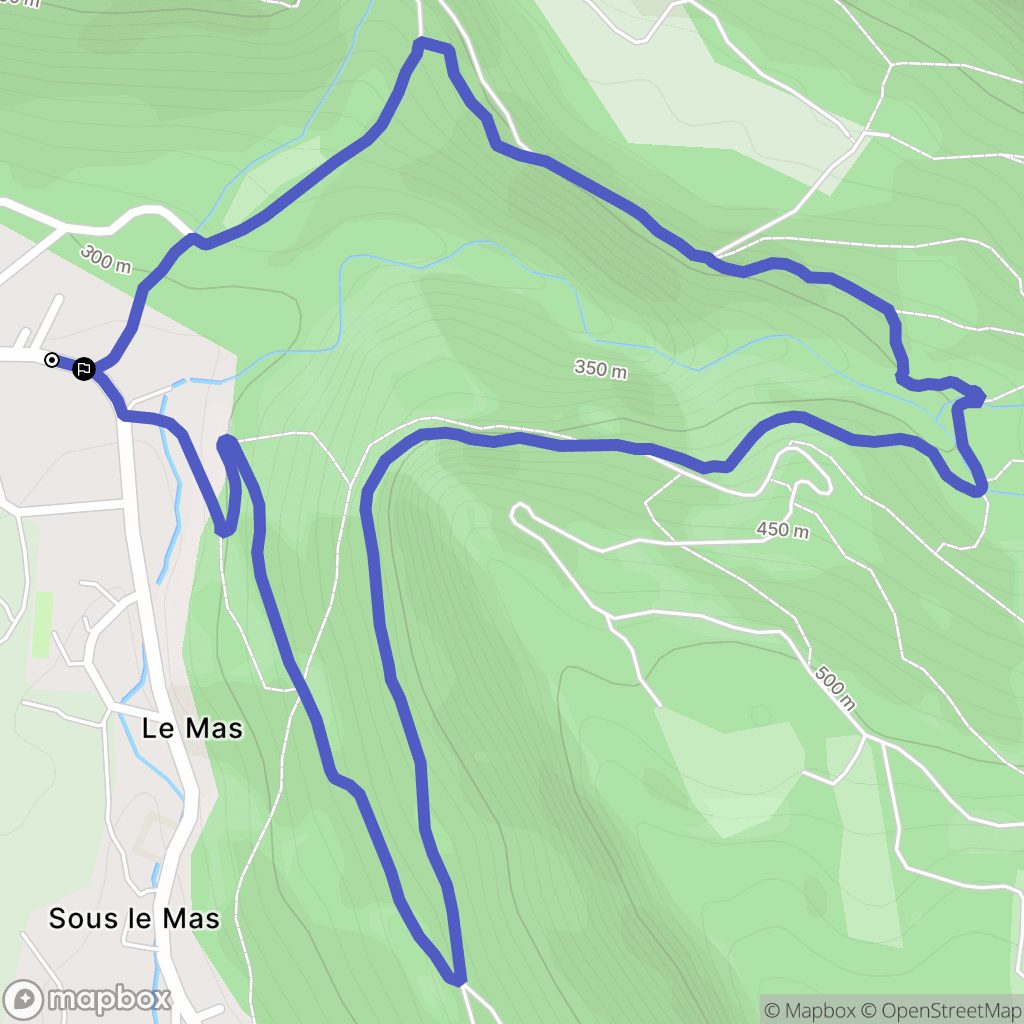 Villebois : carte du parcours de randonnée - France