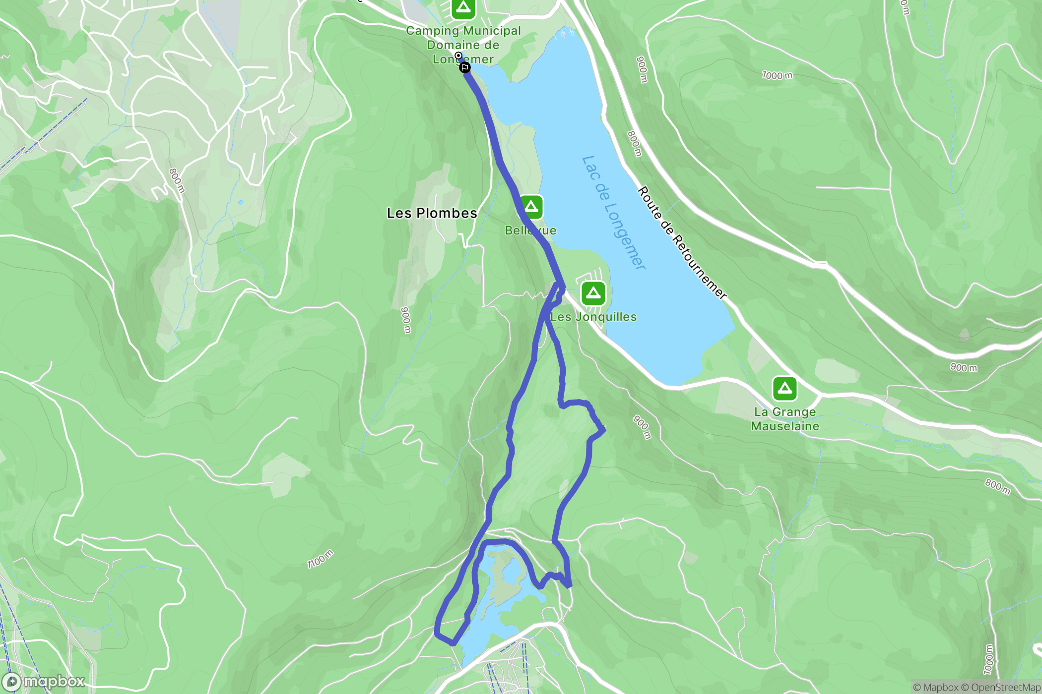Xonrupt-Longemer : carte du parcours de randonnée - France