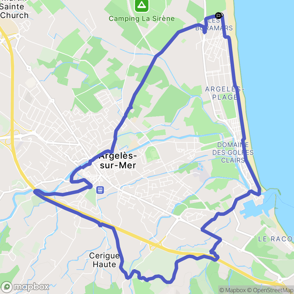 Argelès-sur-Mer : carte du parcours de randonnée - France
