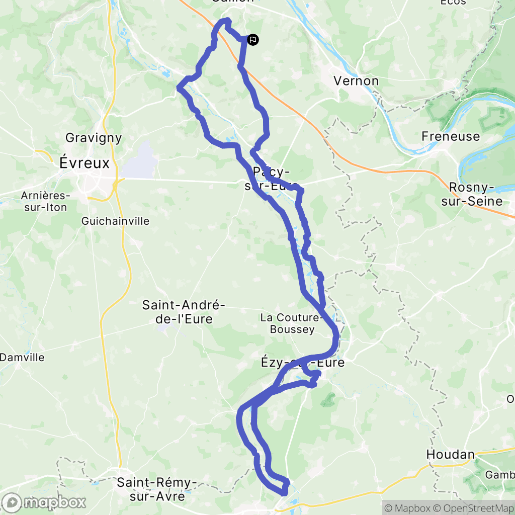 Saint-Aubin-sur-Gaillon : carte du parcours de randonnée - France