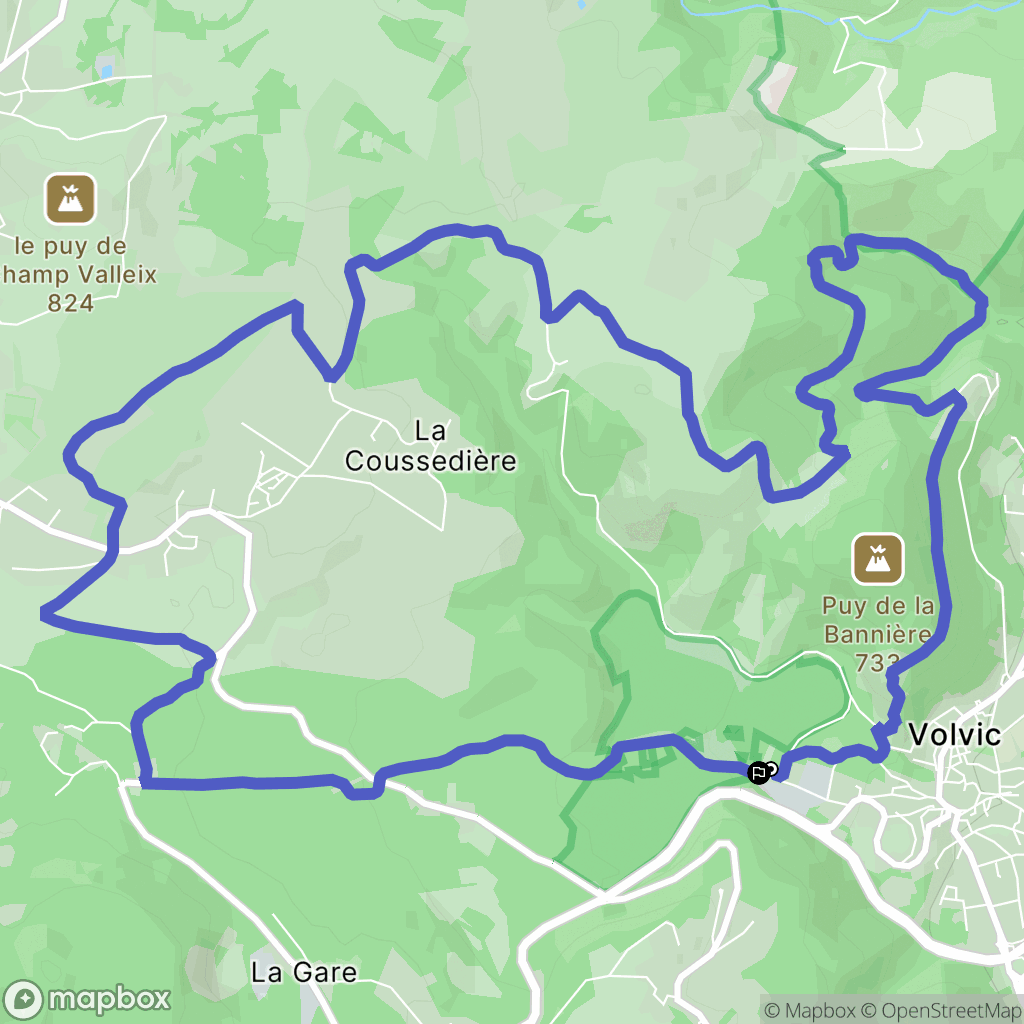 Volvic : carte du parcours de randonnée - France