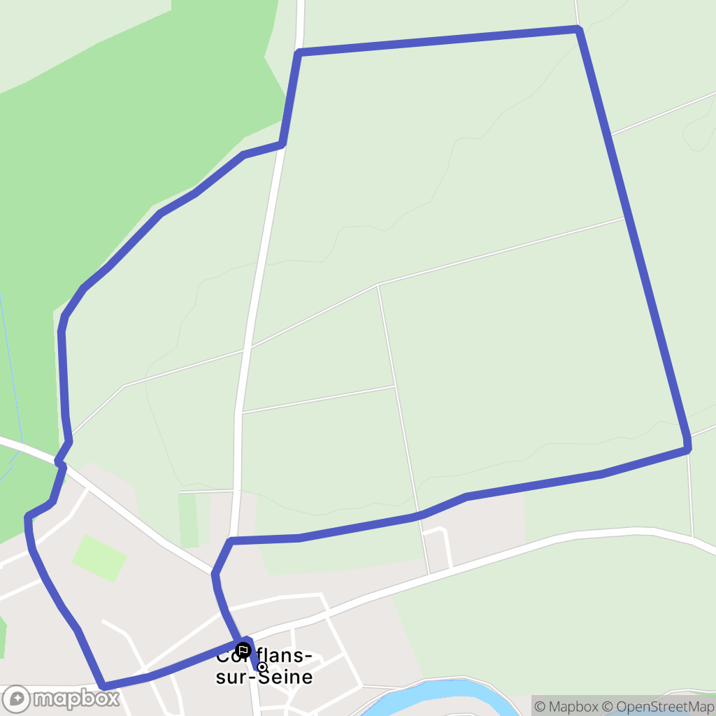Conflans-sur-Seine : carte du parcours de randonnée - France