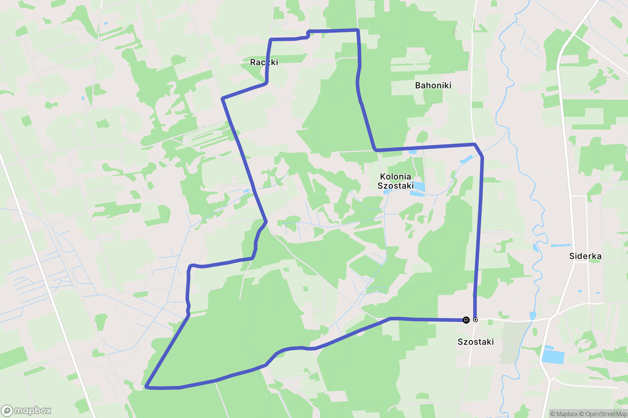 Szostaki: mapa trasy - Poland