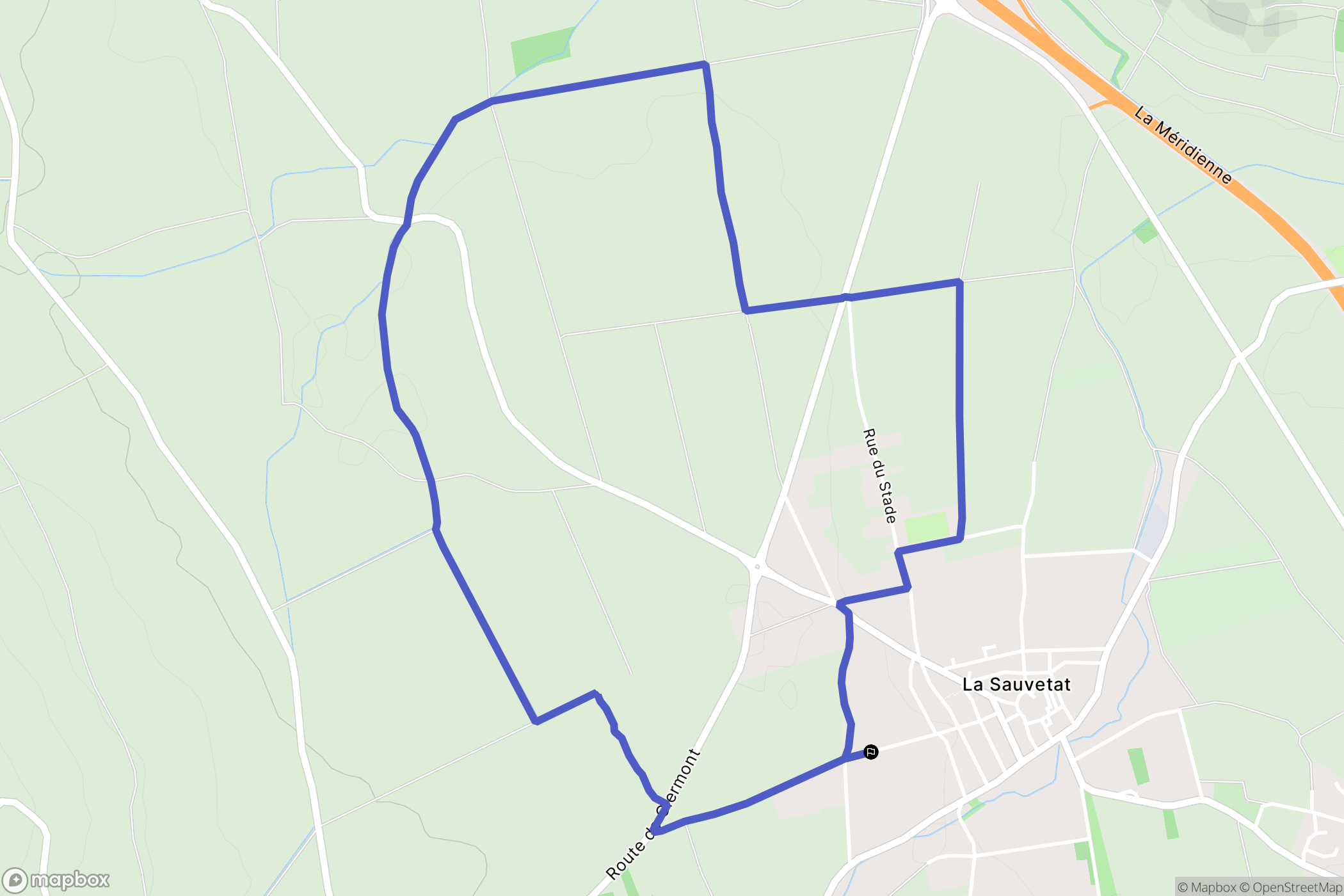 La Sauvetat : carte du parcours de randonnée - France