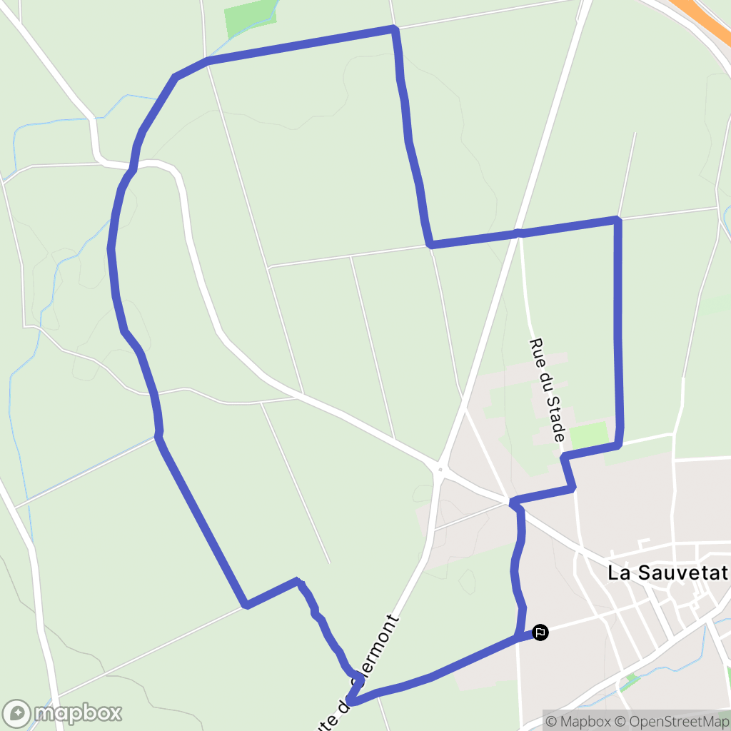 La Sauvetat : carte du parcours de randonnée - France