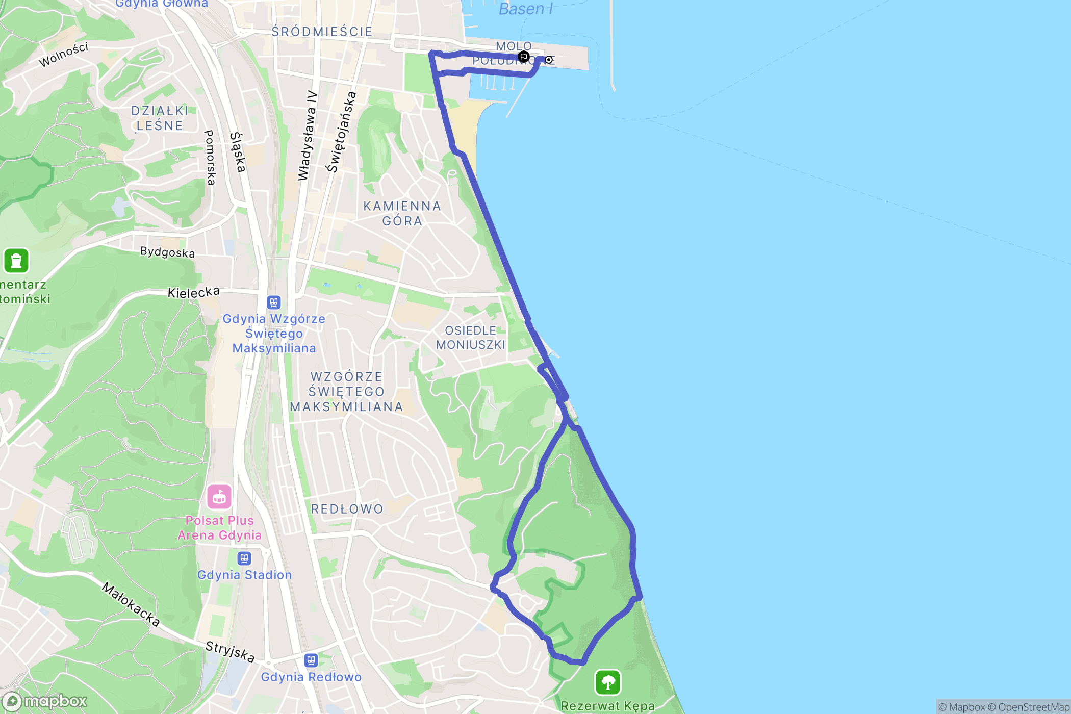 Gdynia: mapa trasy - Poland