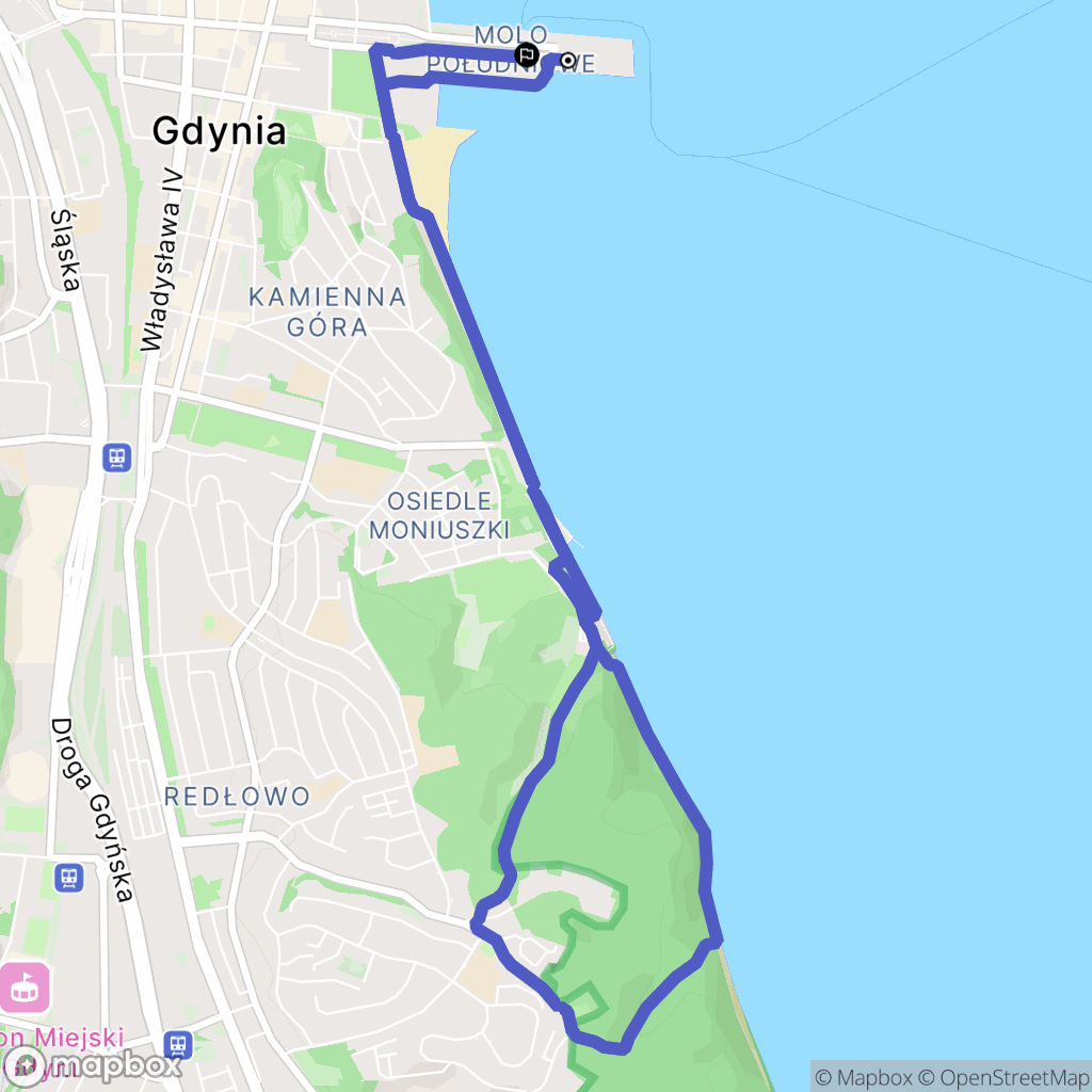 Gdynia: mapa trasy - Poland