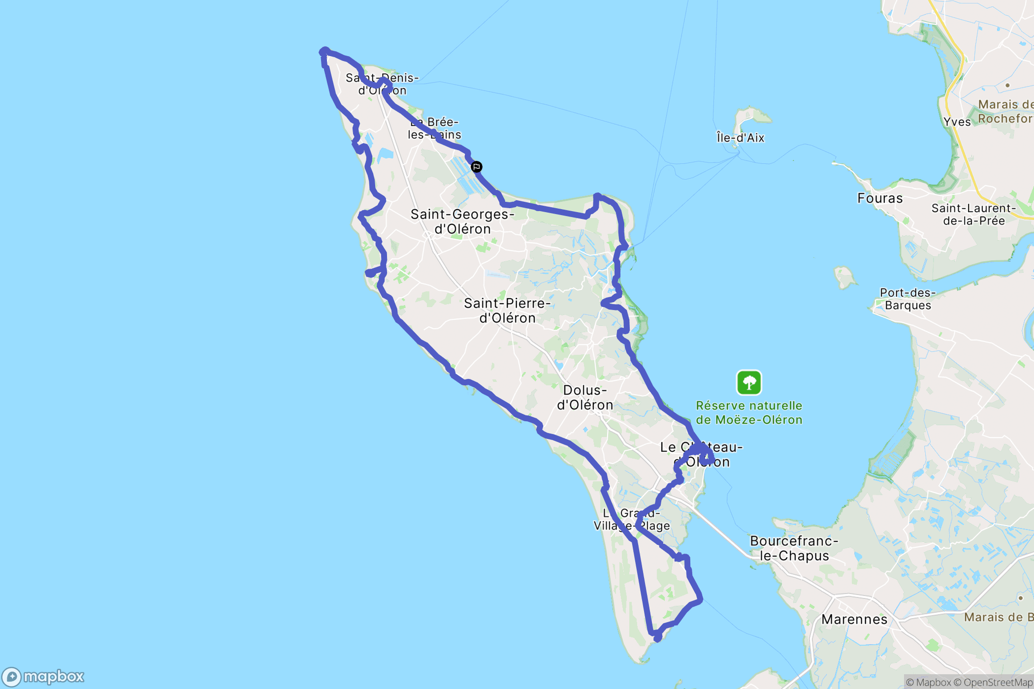 Saint-Georges-d'Oléron : carte du parcours de randonnée - France